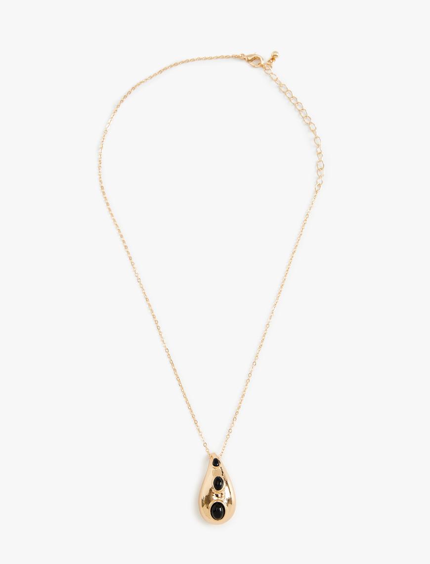  Kadın Damla Charm Detaylı Kolye