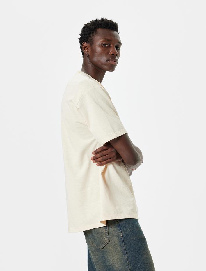  Oversize Tişört Basic Bisiklet Yaka Kısa Kollu Pamuklu