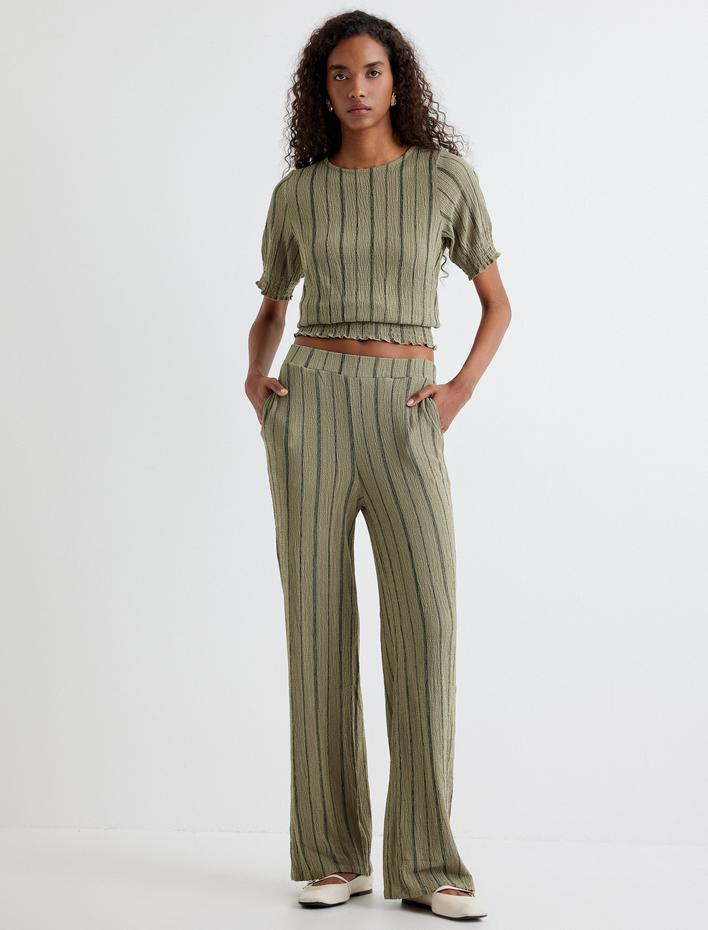  Dokulu Tişört Kısa Kollu Bisiklet Yaka