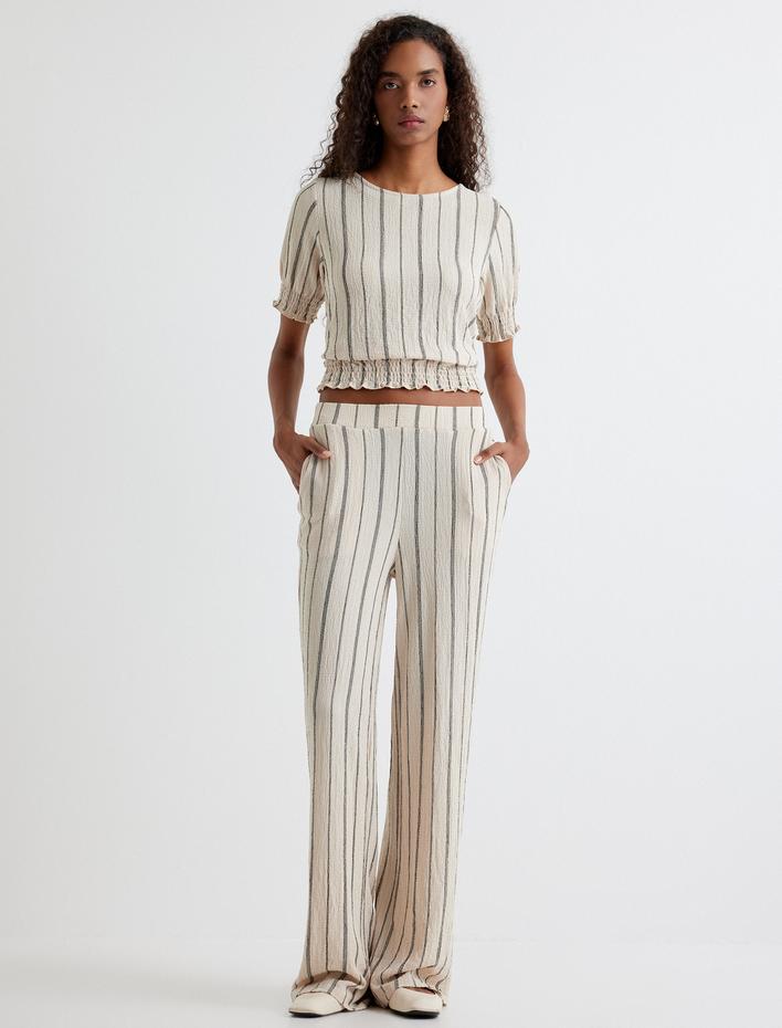  Dokulu Tişört Kısa Kollu Bisiklet Yaka