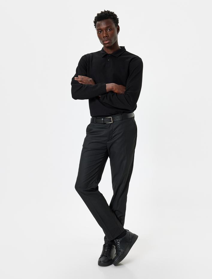  Polo Yaka Kazak Dokulu Pamuk Karışımlı