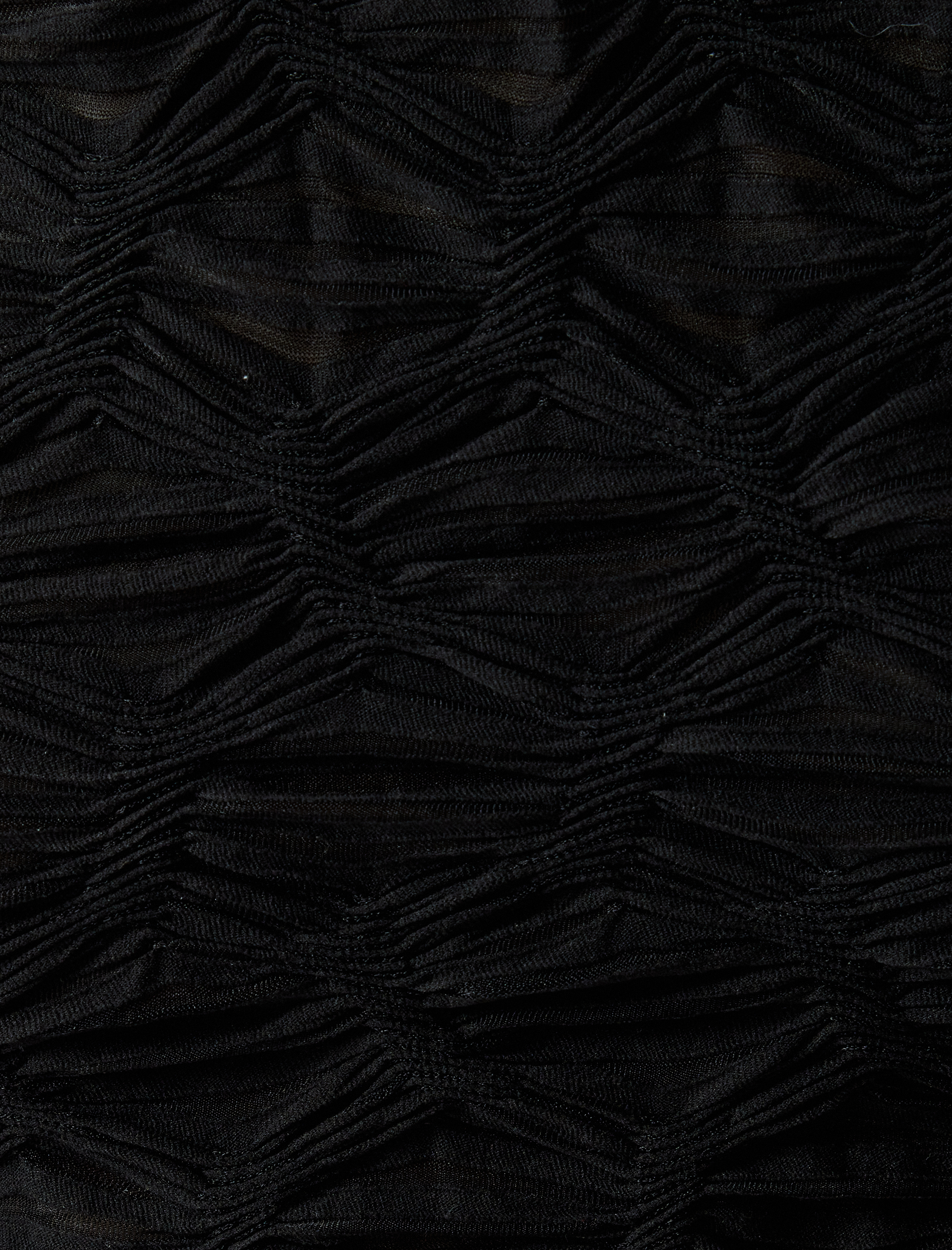   Dokulu Crop Tişört Asimetrik Kısa Kollu Yuvarlak Yaka Slim Fit