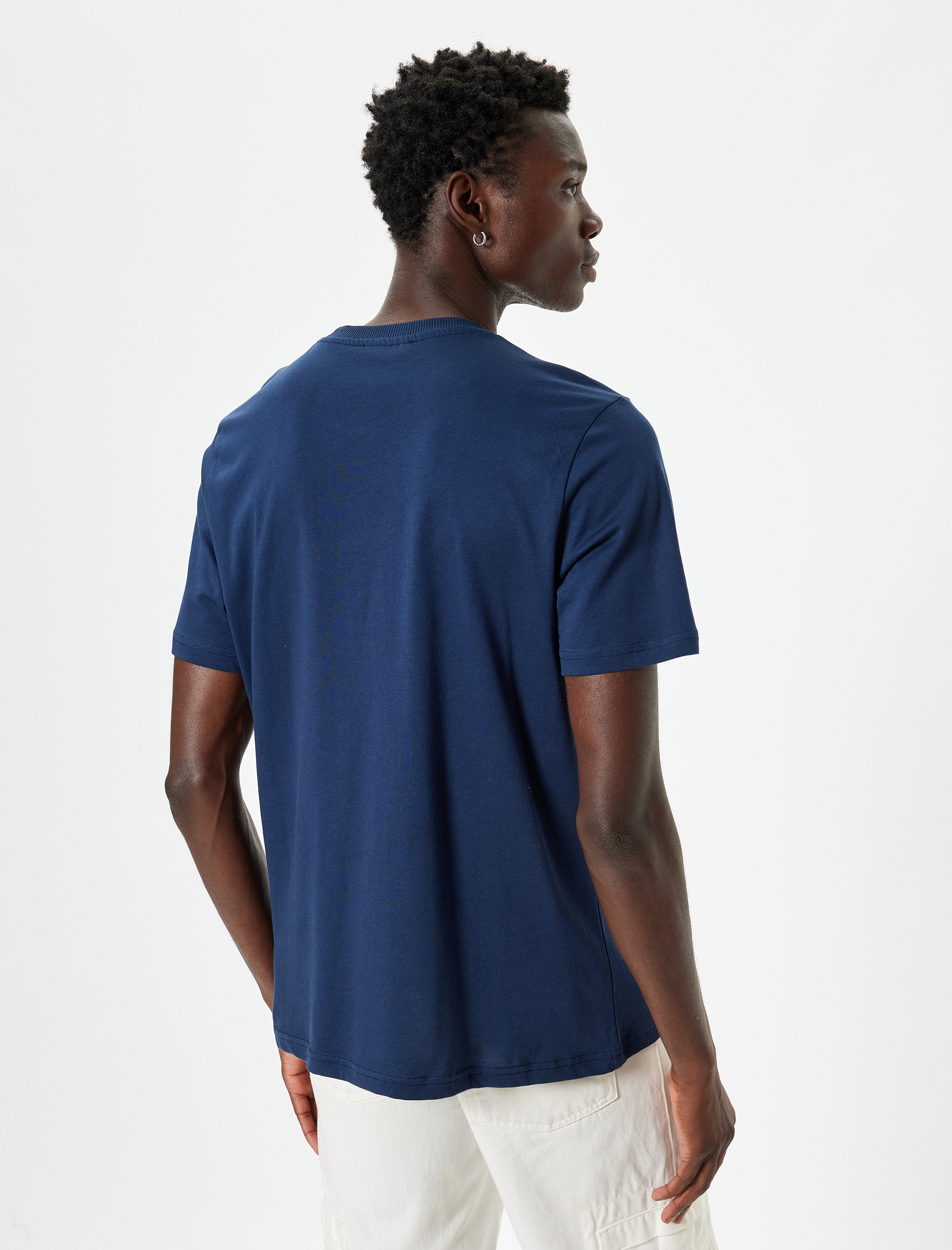   Bisiklet Yaka Kısa Kollu Basic Pamuklu Slogan Baskılı Tişört