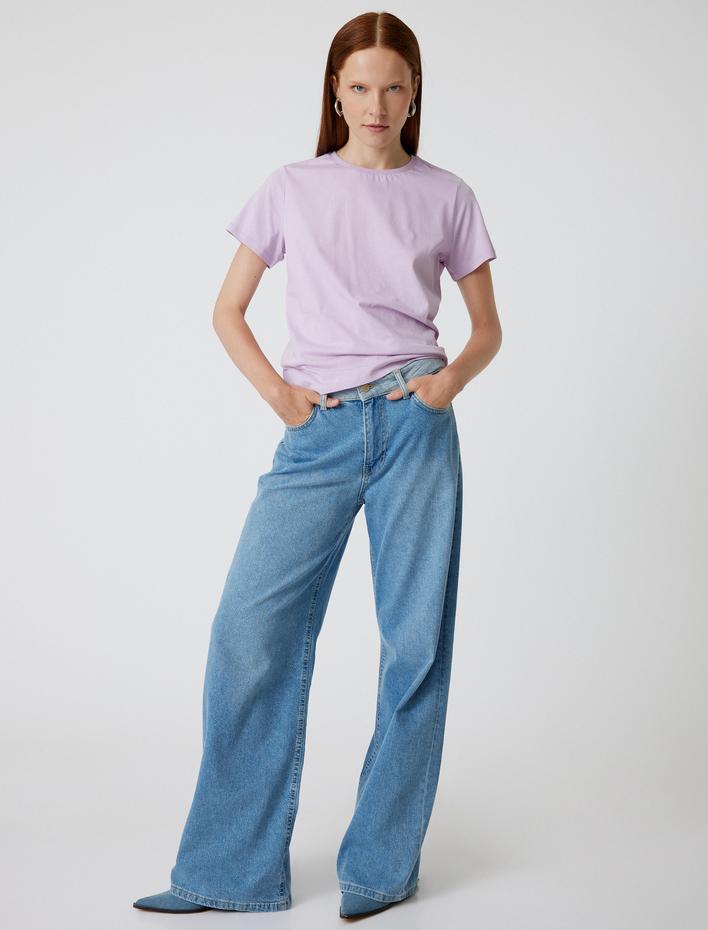  Basic Tişört Kısa Kollu Bisiklet Yaka Pamuklu