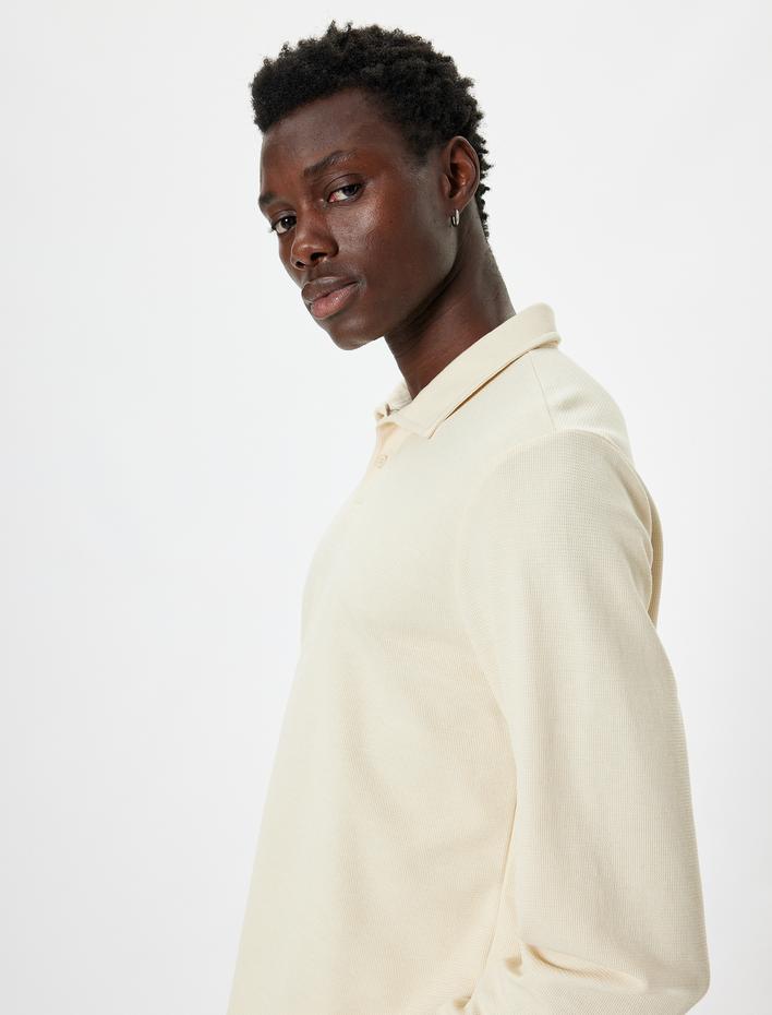  Polo Yaka Kazak Dokulu Pamuk Karışımlı