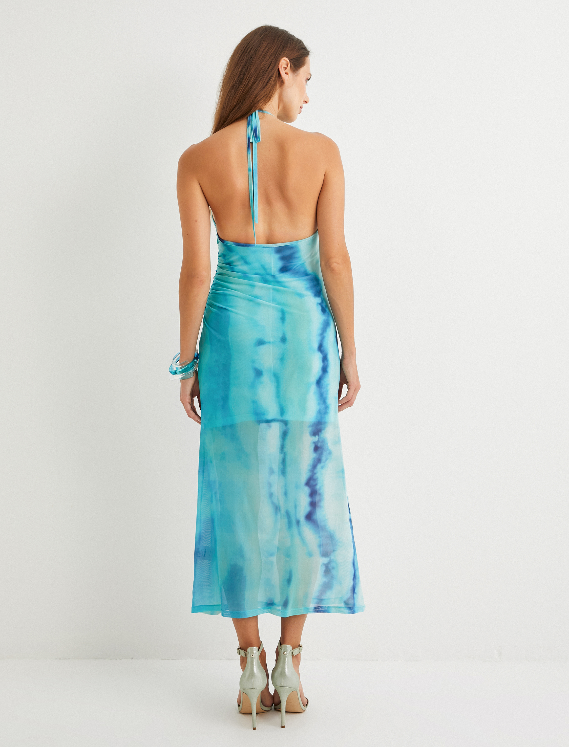   Koton X Şahika Ercümen - Midi Boy Halter Yaka Elbise Yarım Astarlı Drapeli