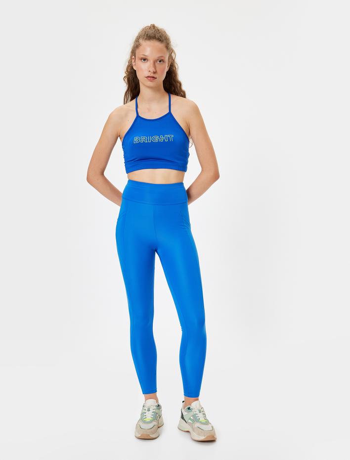  Yüksek Bel Cep Detaylı Slim Fit Spor Tayt