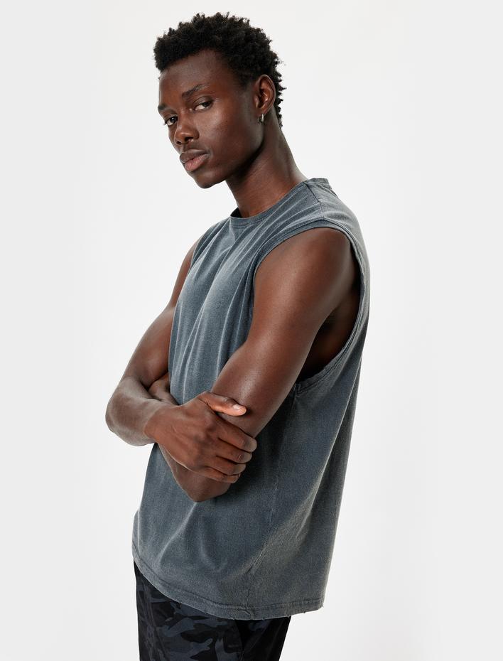  Basic Kolsuz Tişört Bisiklet Yaka Pamuklu