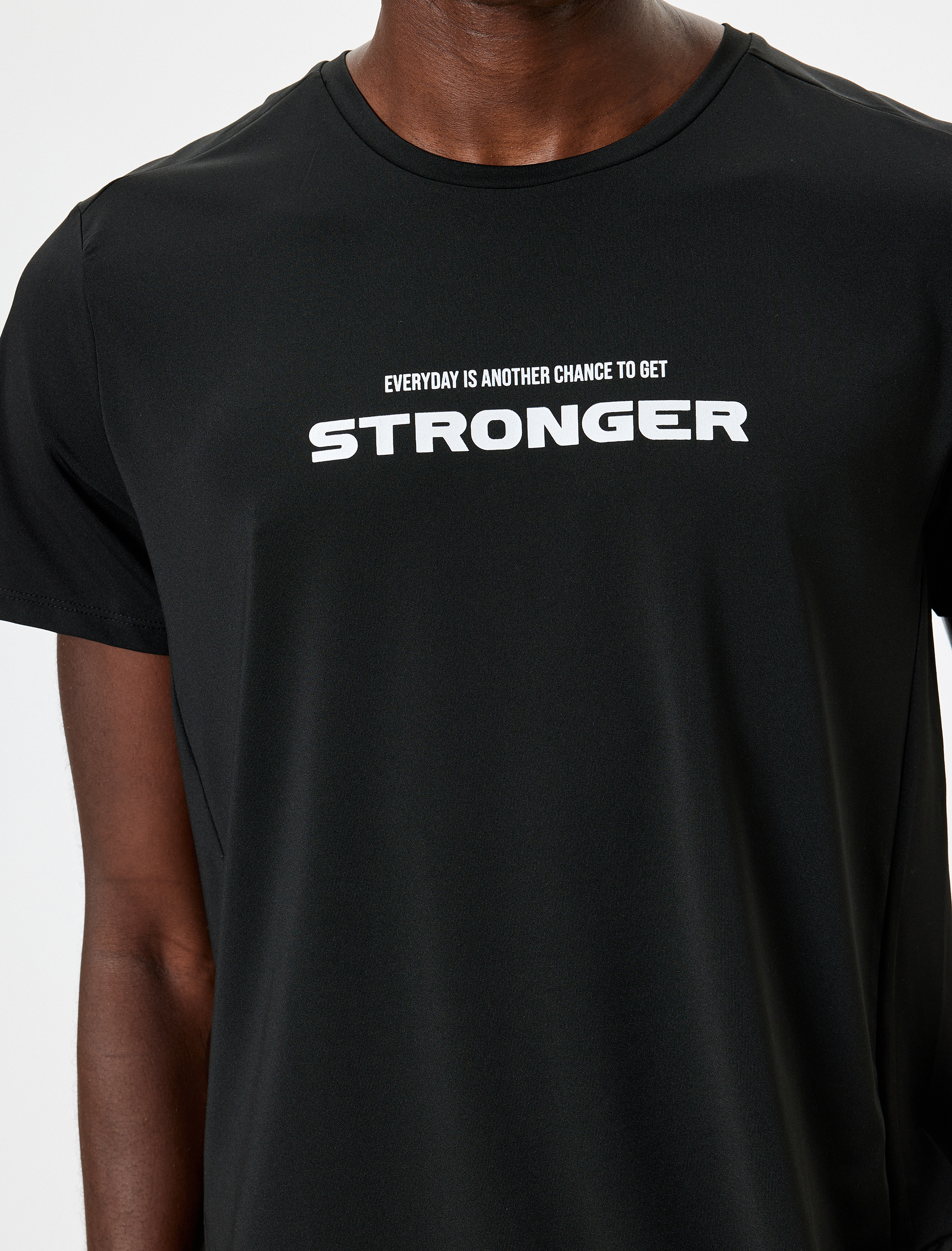   Slogan Baskılı Bisiklet Yaka Kısa Kollu Spor Tişört