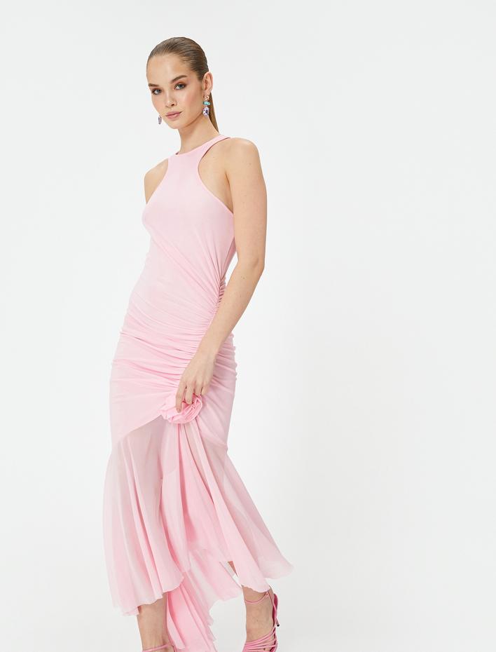  Koton X Sibil Çetinkaya - Halter Yaka Abiye Elbise