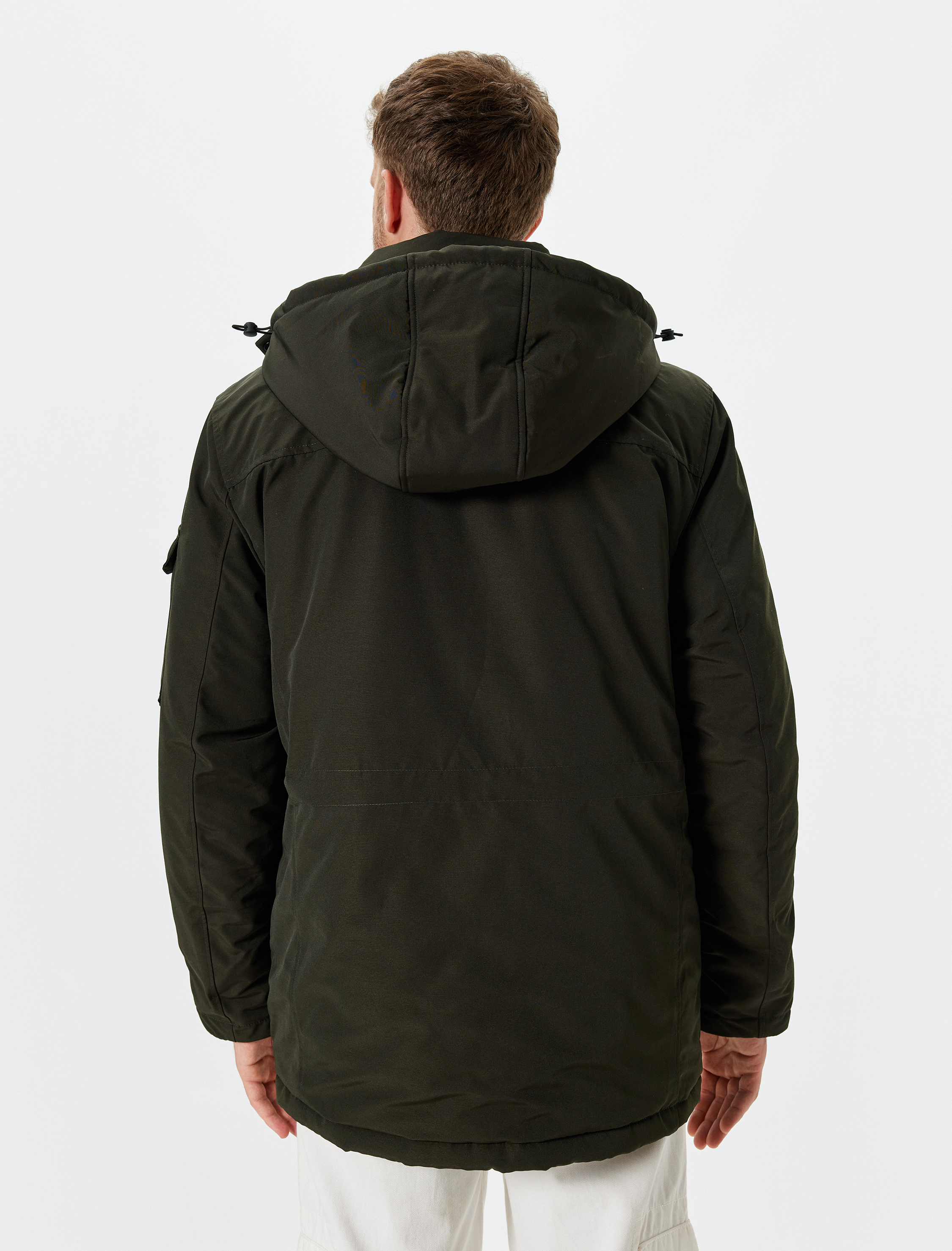   Anorak Mont Slim Fit Kapşonlu Fermuarlı Cep Detaylı