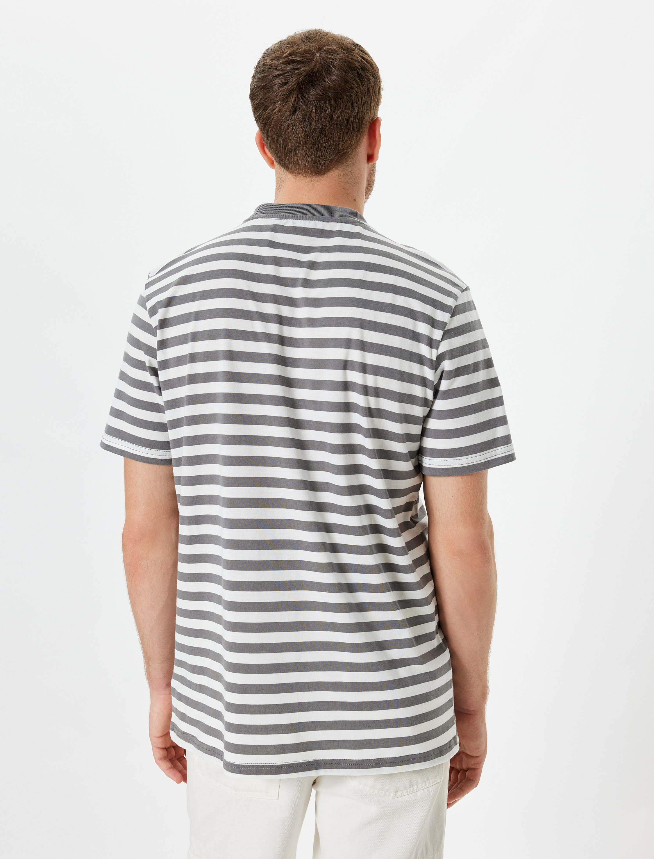   Basic Tişört Bisiklet Yaka Kısa Kollu Pamuklu