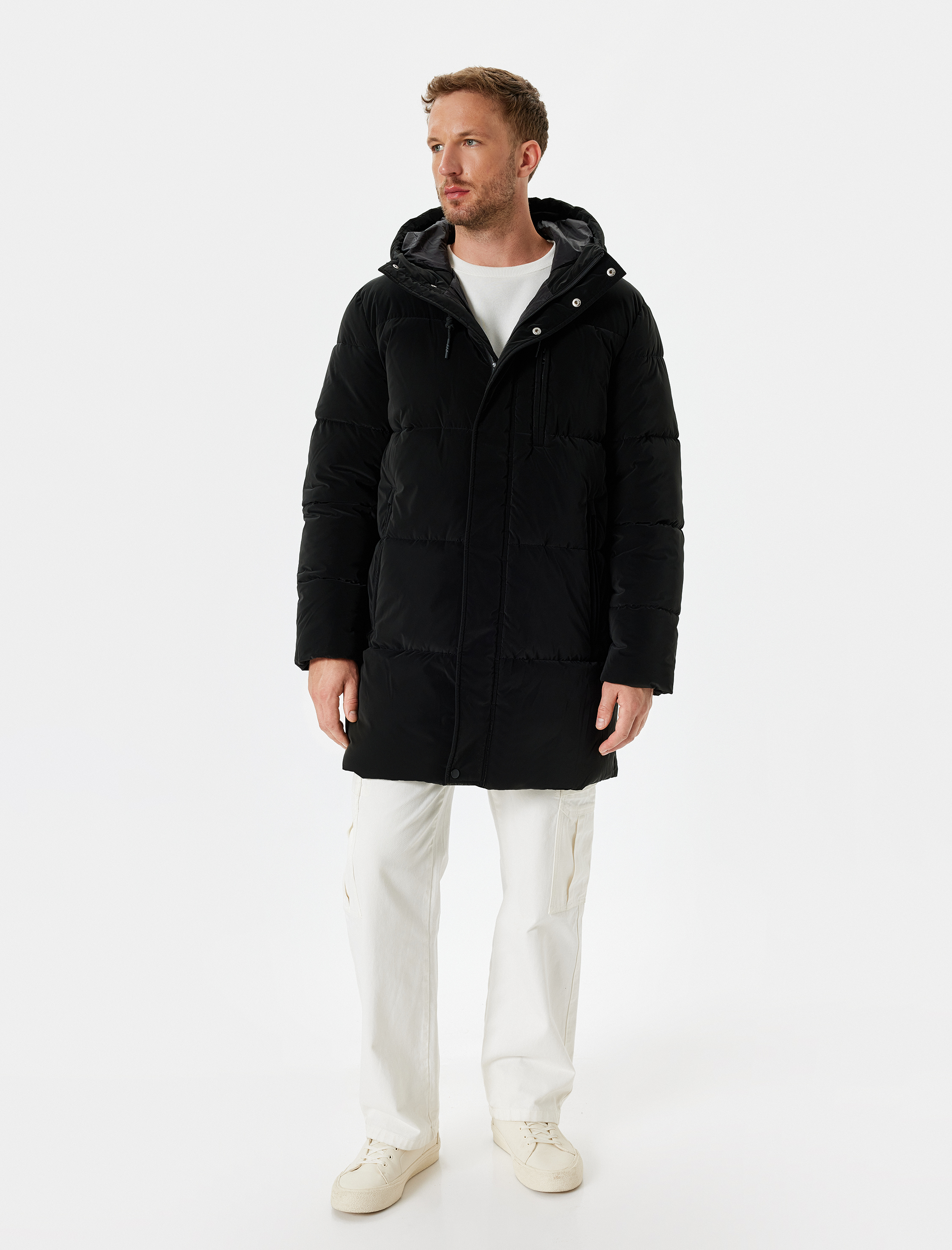   Anorak Mont Kapşonlu Slim Fit Fermuarlı Cep Detaylı