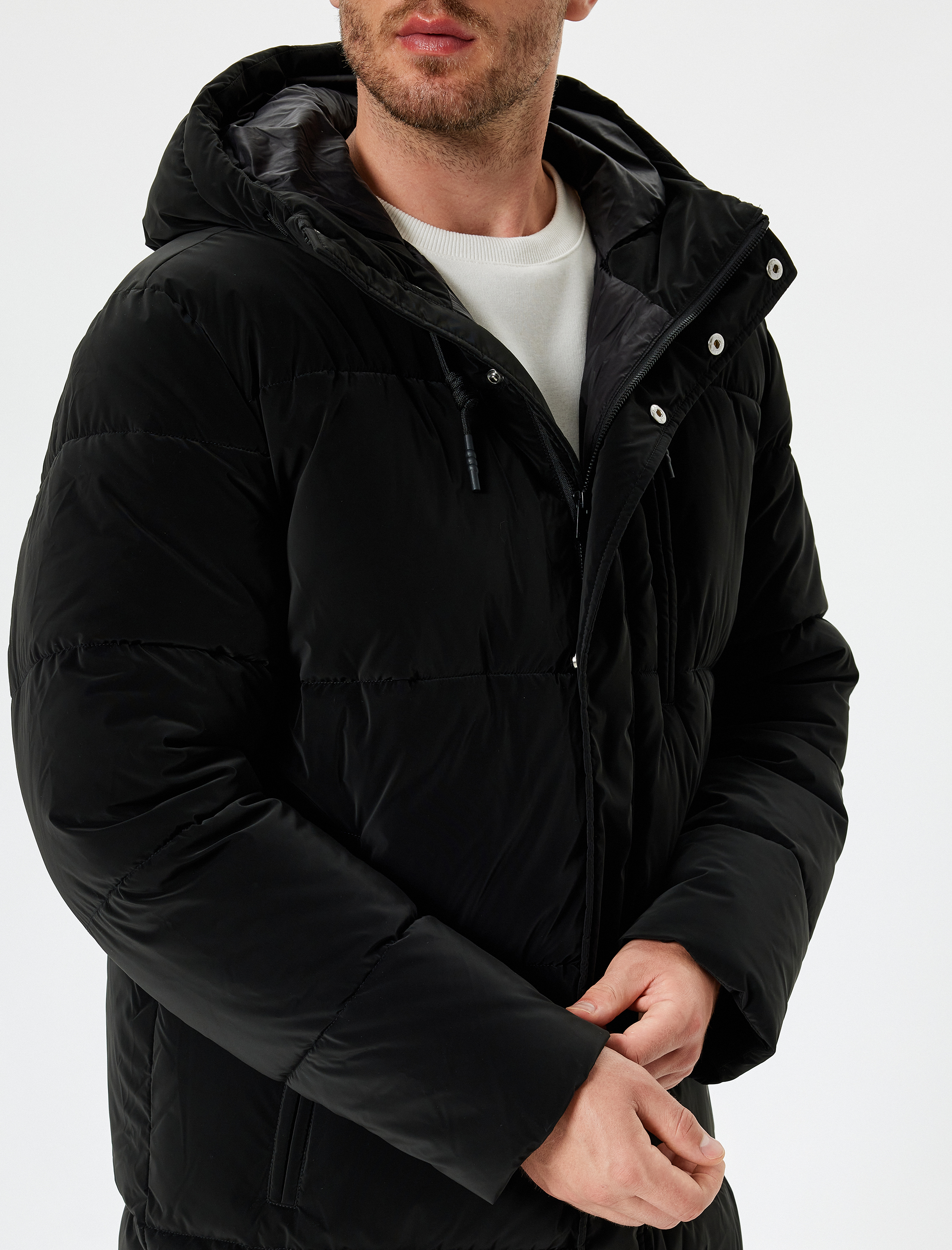   Anorak Mont Kapşonlu Slim Fit Fermuarlı Cep Detaylı