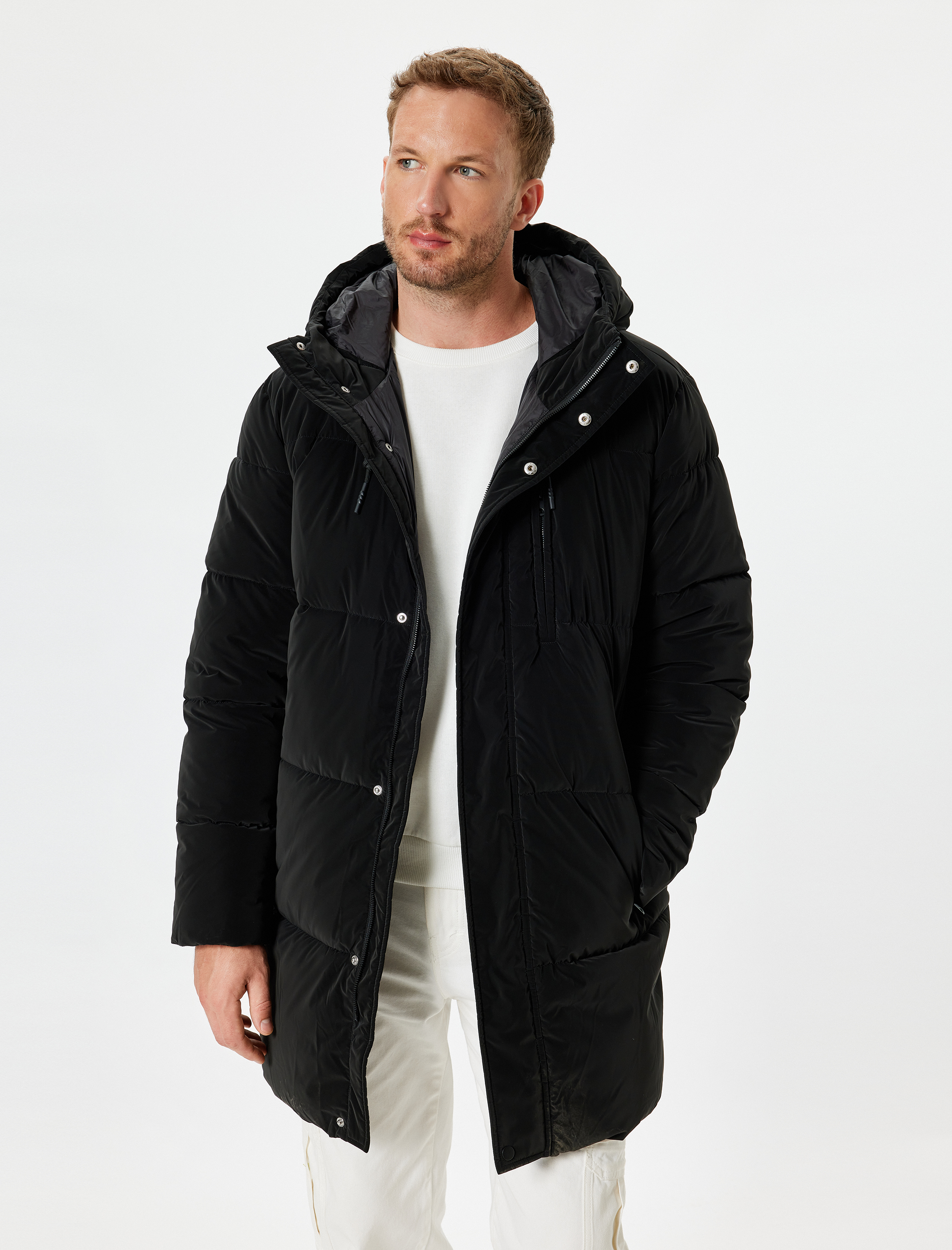   Anorak Mont Kapşonlu Slim Fit Fermuarlı Cep Detaylı