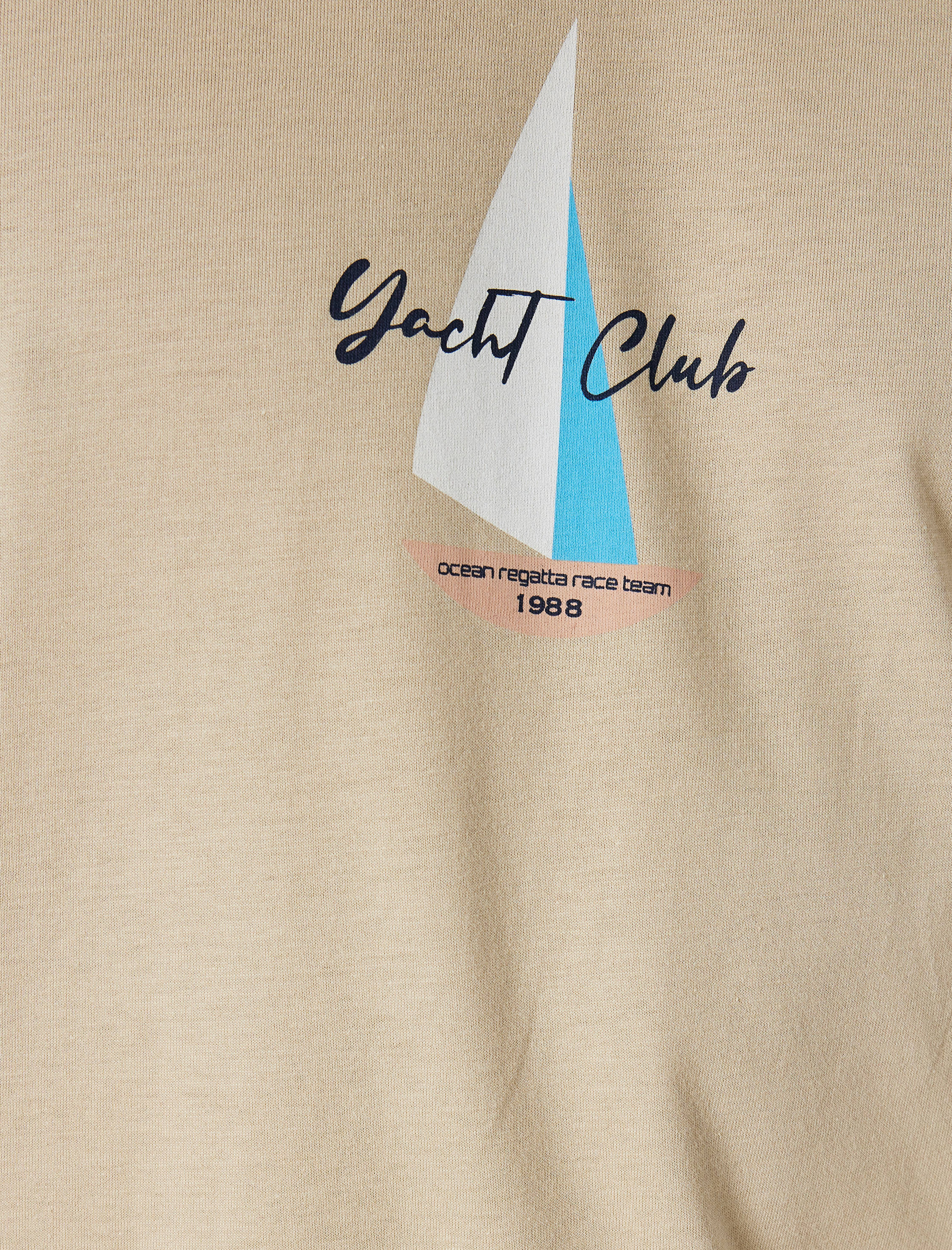   Slim Fit Tişört Slogan Baskılı Bisiklet Yaka Kısa Kollu Pamuklu