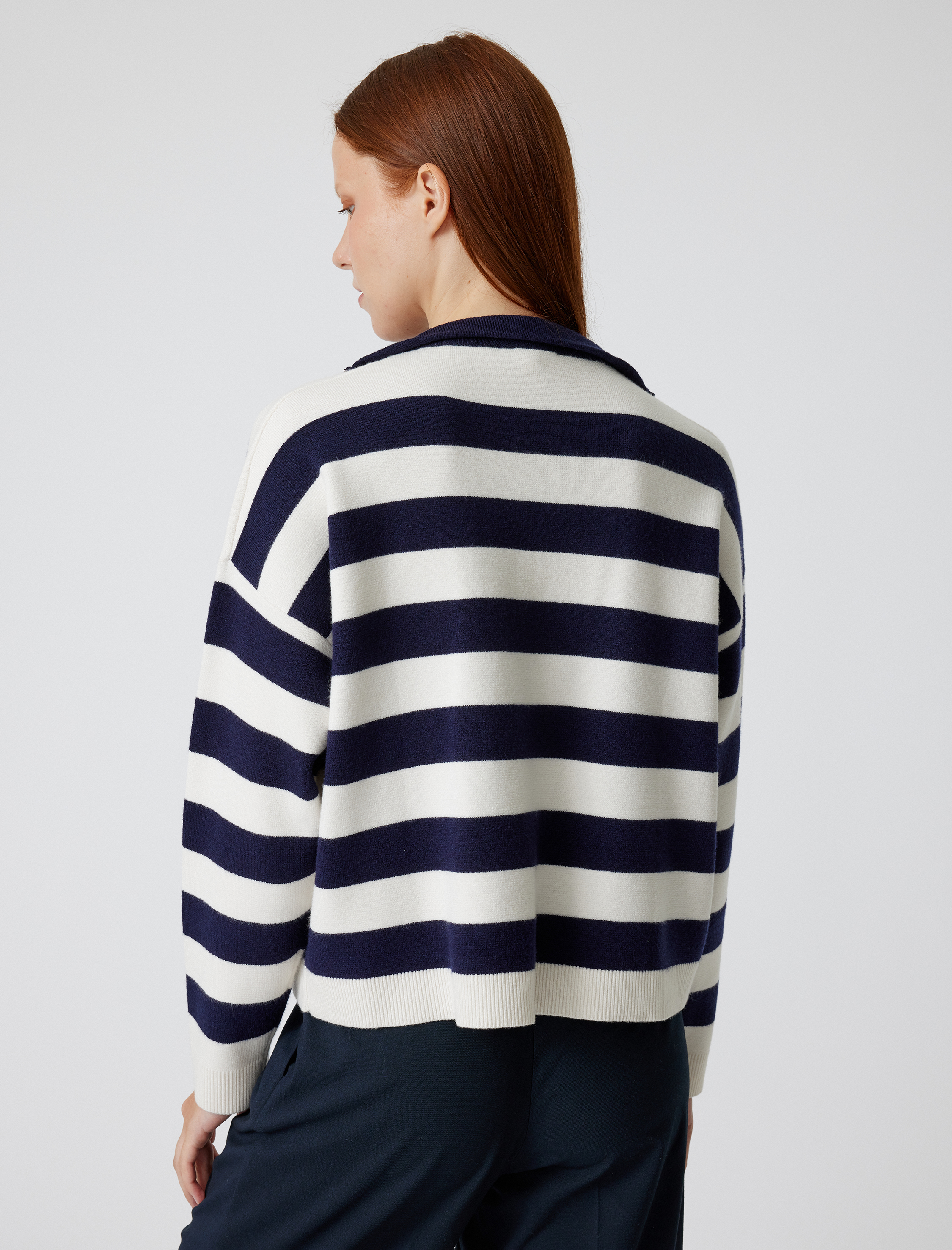   Yarım Fermuarlı Triko Kazak Dik Yaka