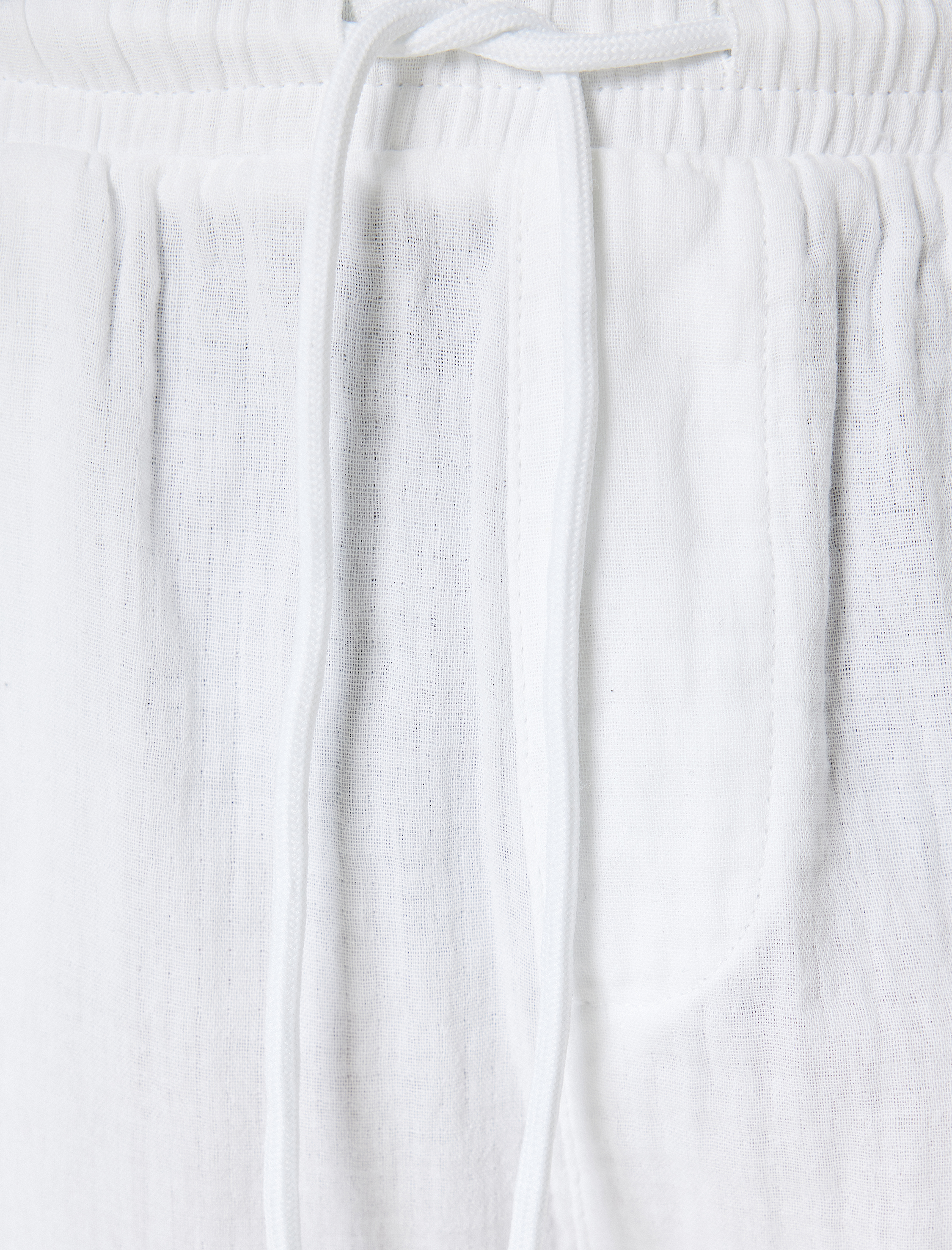   Müslin Bermuda Şort Beli Bağcıklı Cep Detaylı Pamuklu