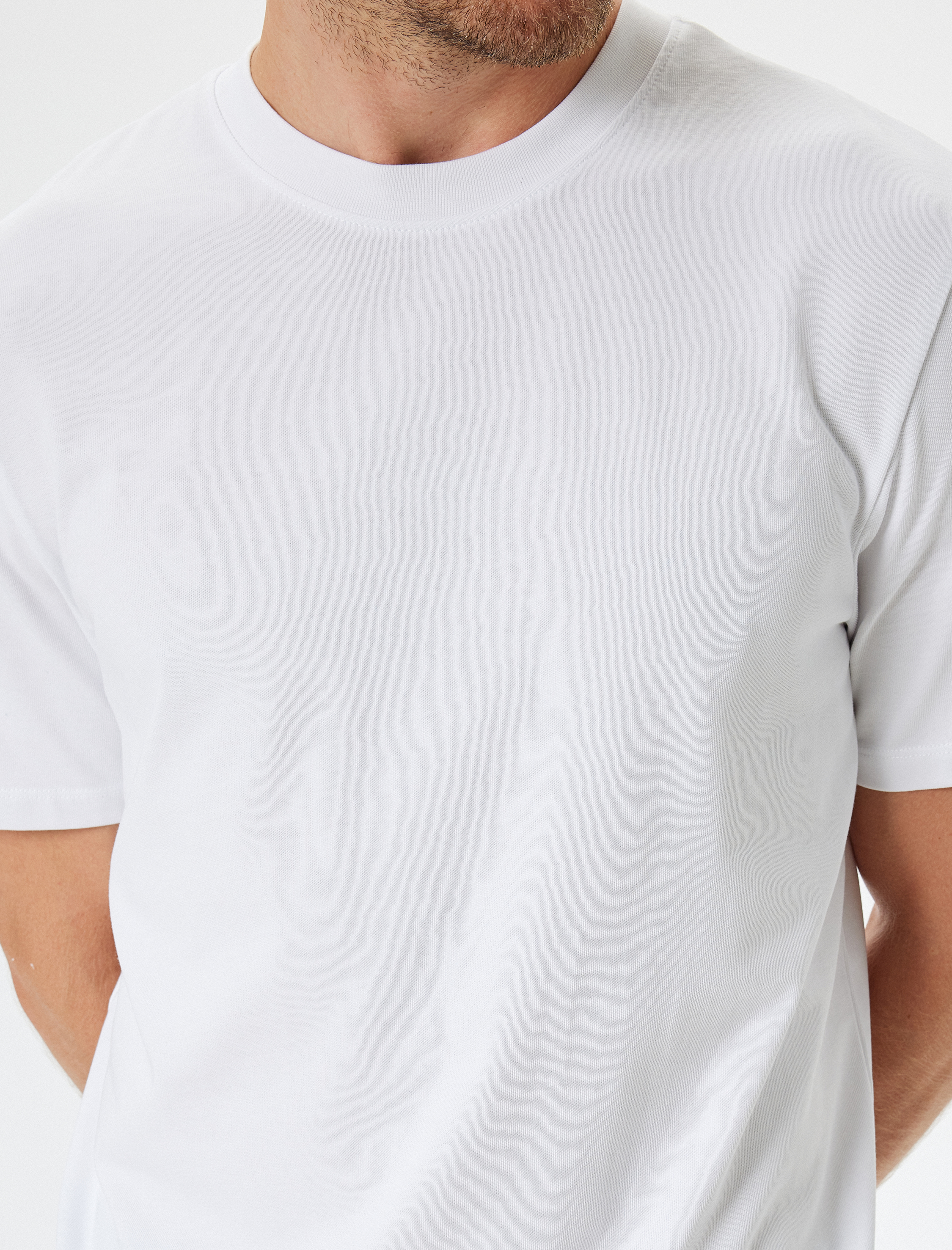   Bisiklet Yaka Kısa Kollu Pamuklu Basic Tişört