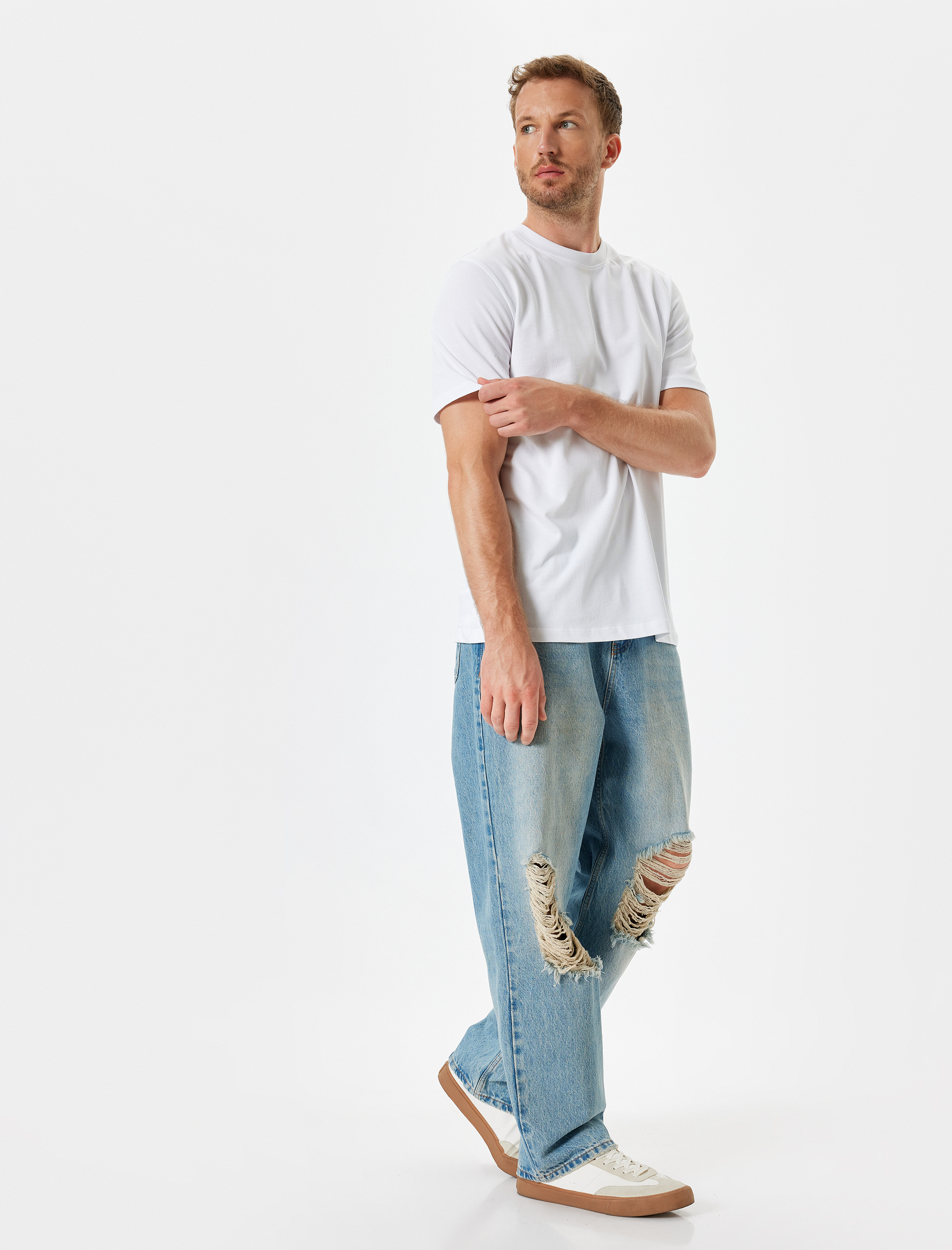   Bisiklet Yaka Kısa Kollu Pamuklu Basic Tişört