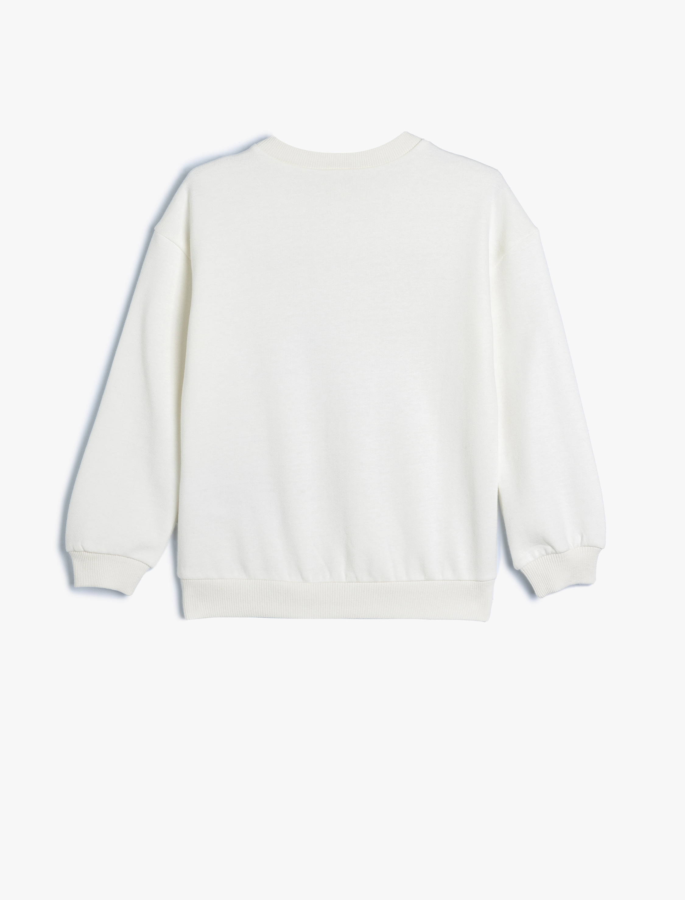  Kız Çocuk Sweatshirt Unicorn Baskılı Uzun Kollu Bisiklet Yaka Pamuklu Şardonlu