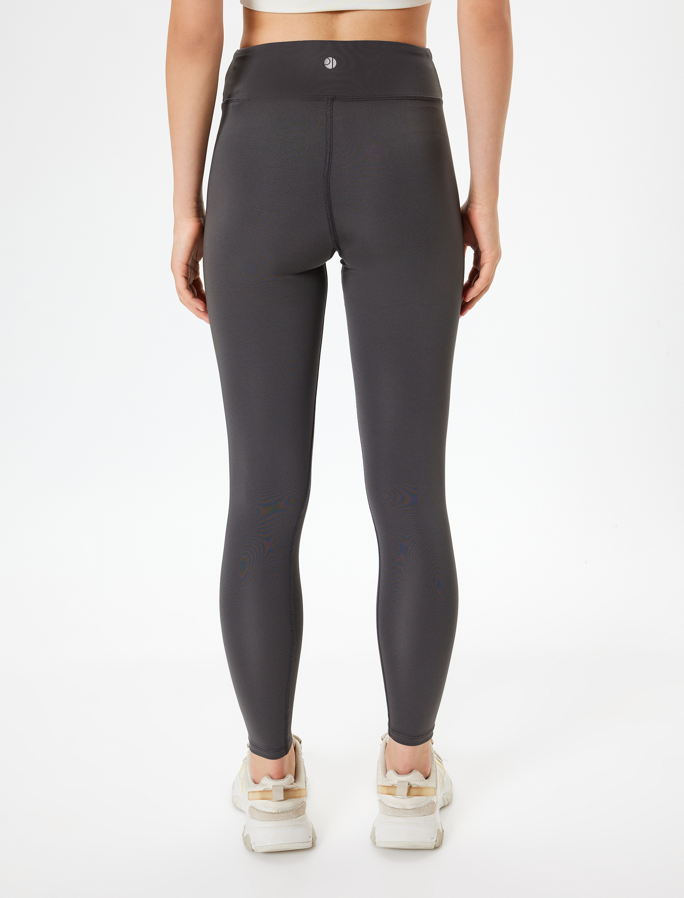   Spor Tayt Yüksek Bel Slogan Baskılı Skinny Fit İnterlok