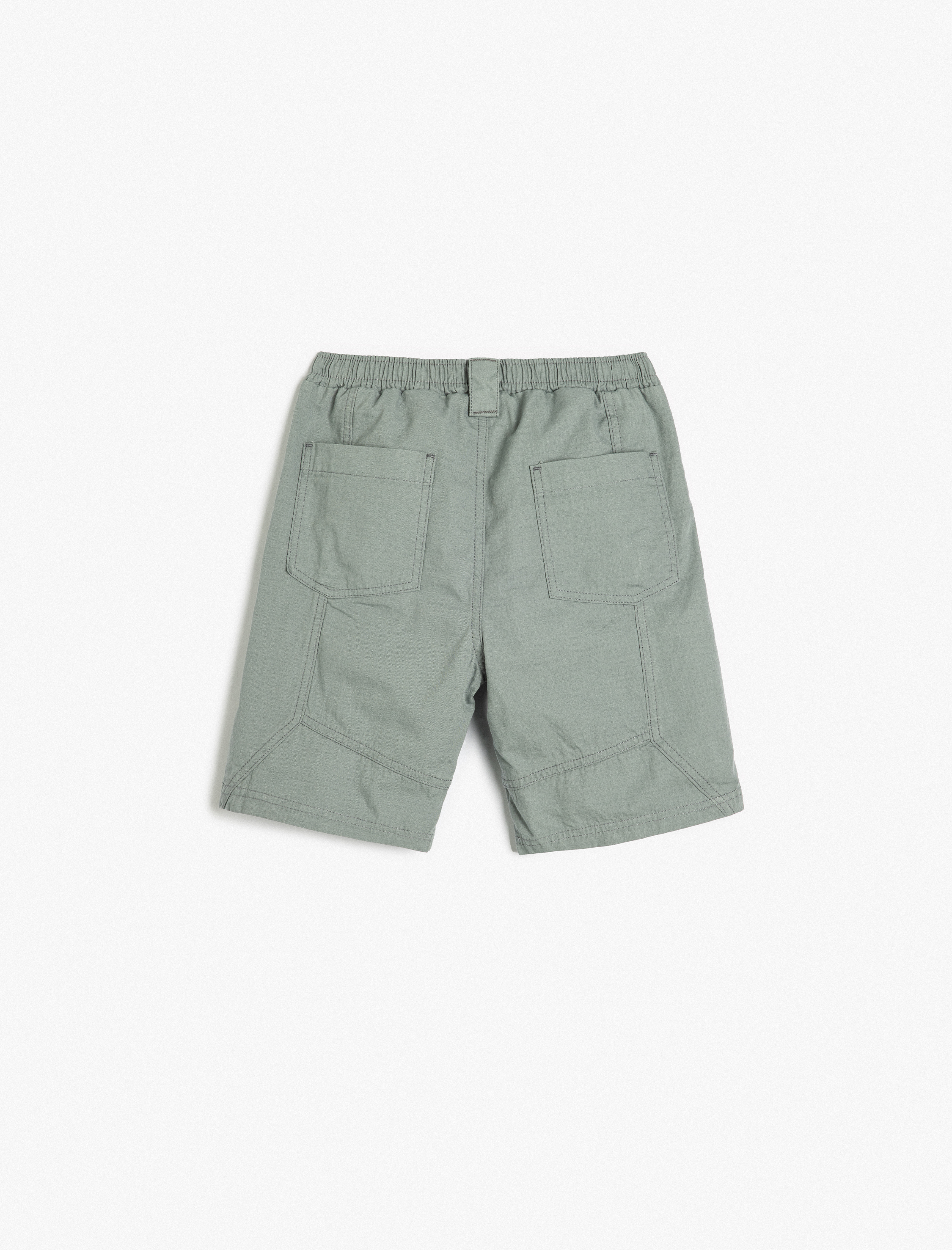  Erkek Çocuk Chino Şort Dikiş Detaylı Cepli Pamuklu