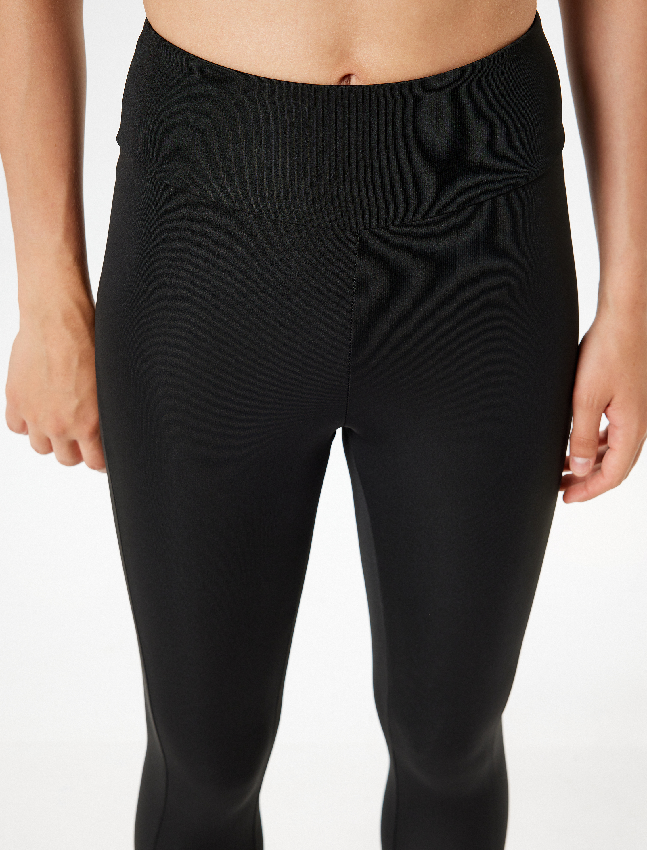 Spor Tayt Yüksek Bel İnterlok Slim Fit İnterlok