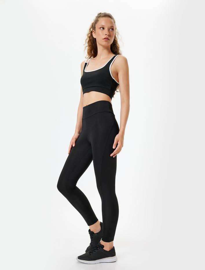  Spor Tayt Yüksek Bel İnterlok Slim Fit İnterlok