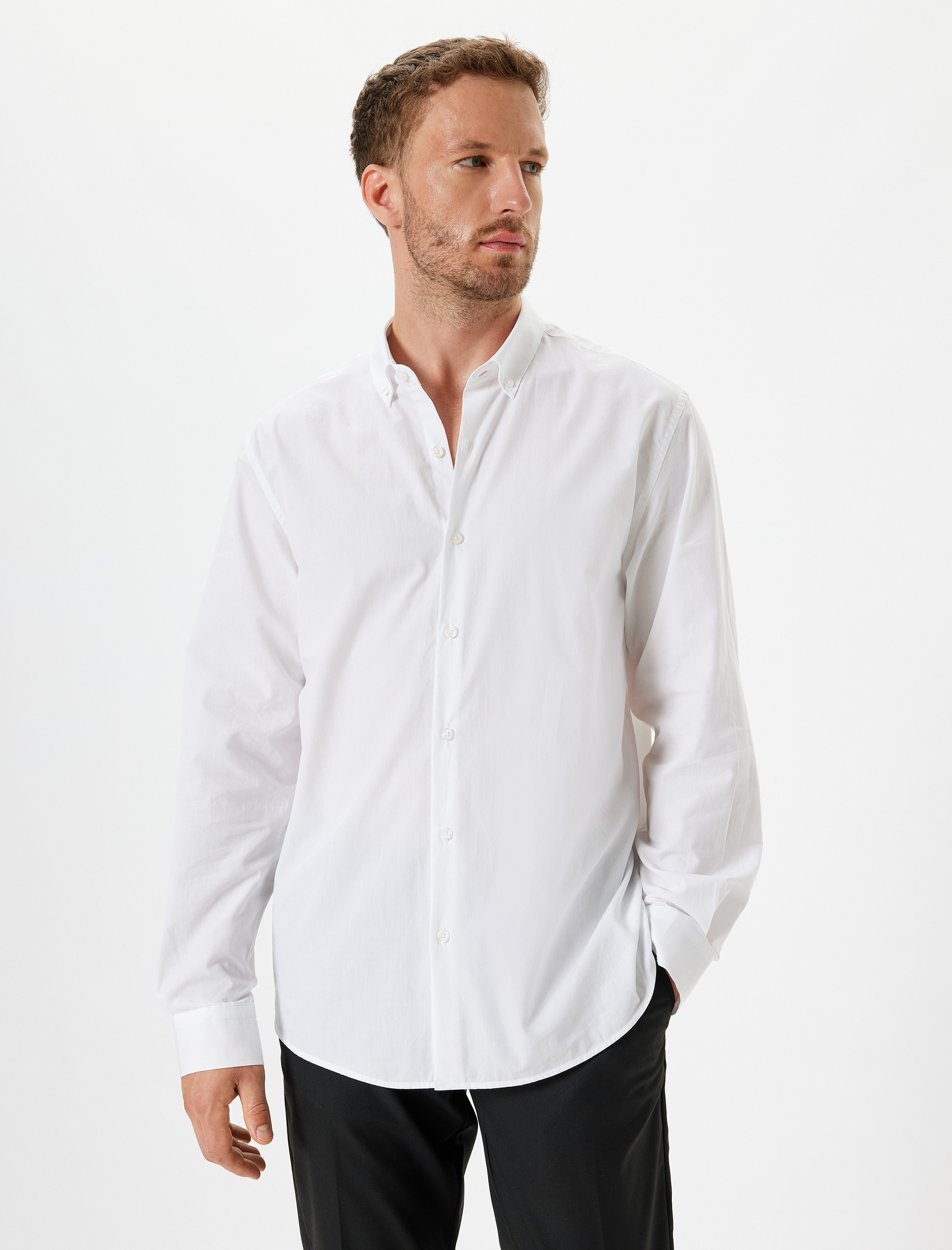   Slim Fit Gömlek Uzun Kollu Pamuklu