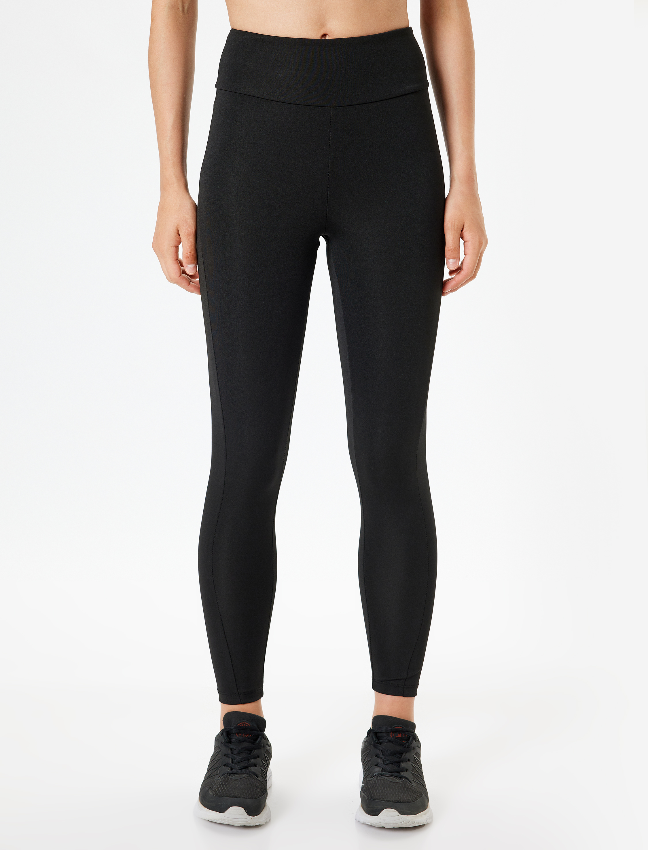 Spor Tayt Yüksek Bel İnterlok Slim Fit İnterlok