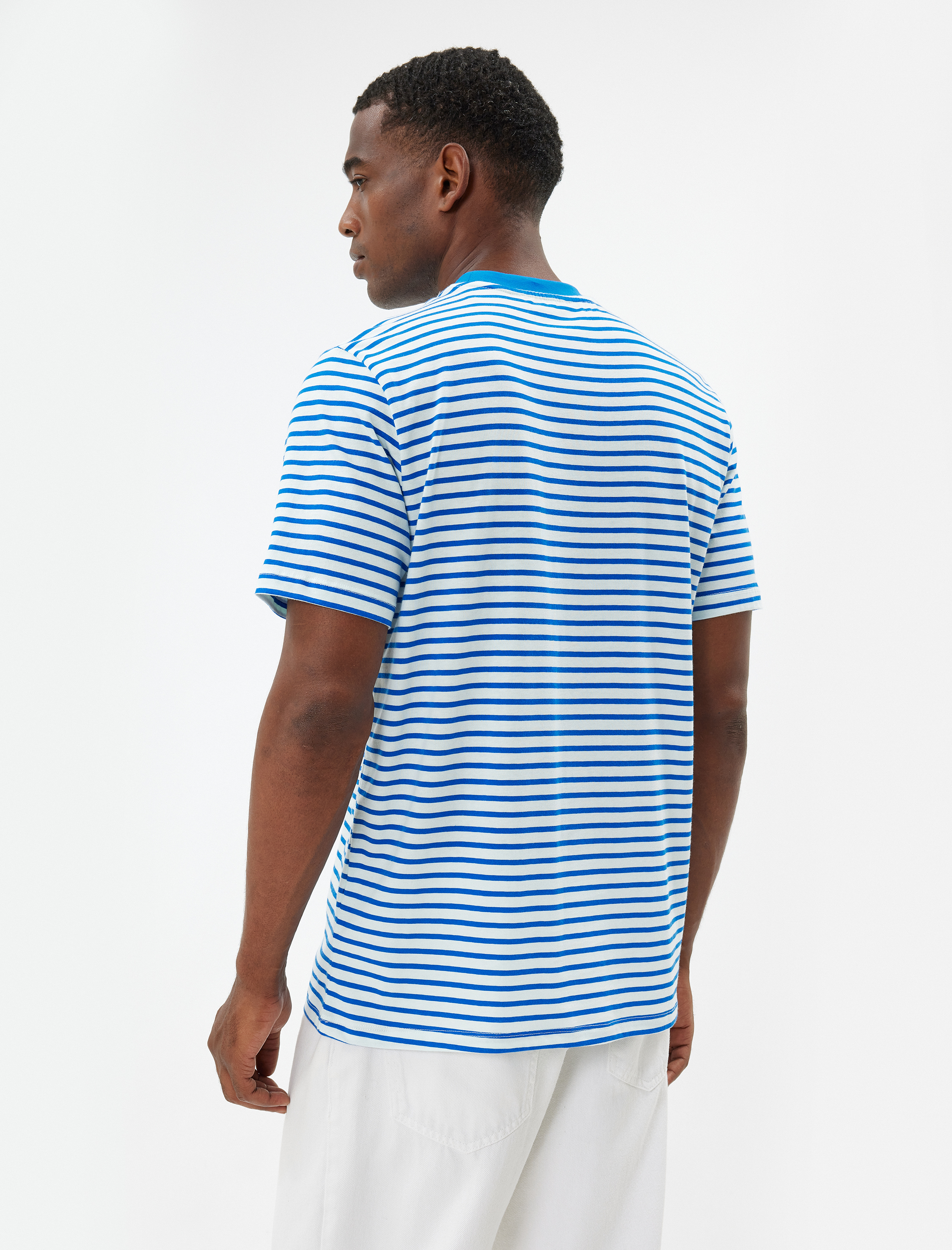   Kısa Kollu Tişört Bisiklet Yaka Pamuklu