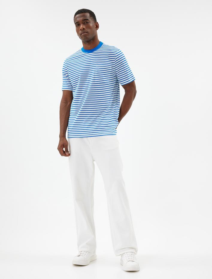  Kısa Kollu Tişört Bisiklet Yaka Pamuklu