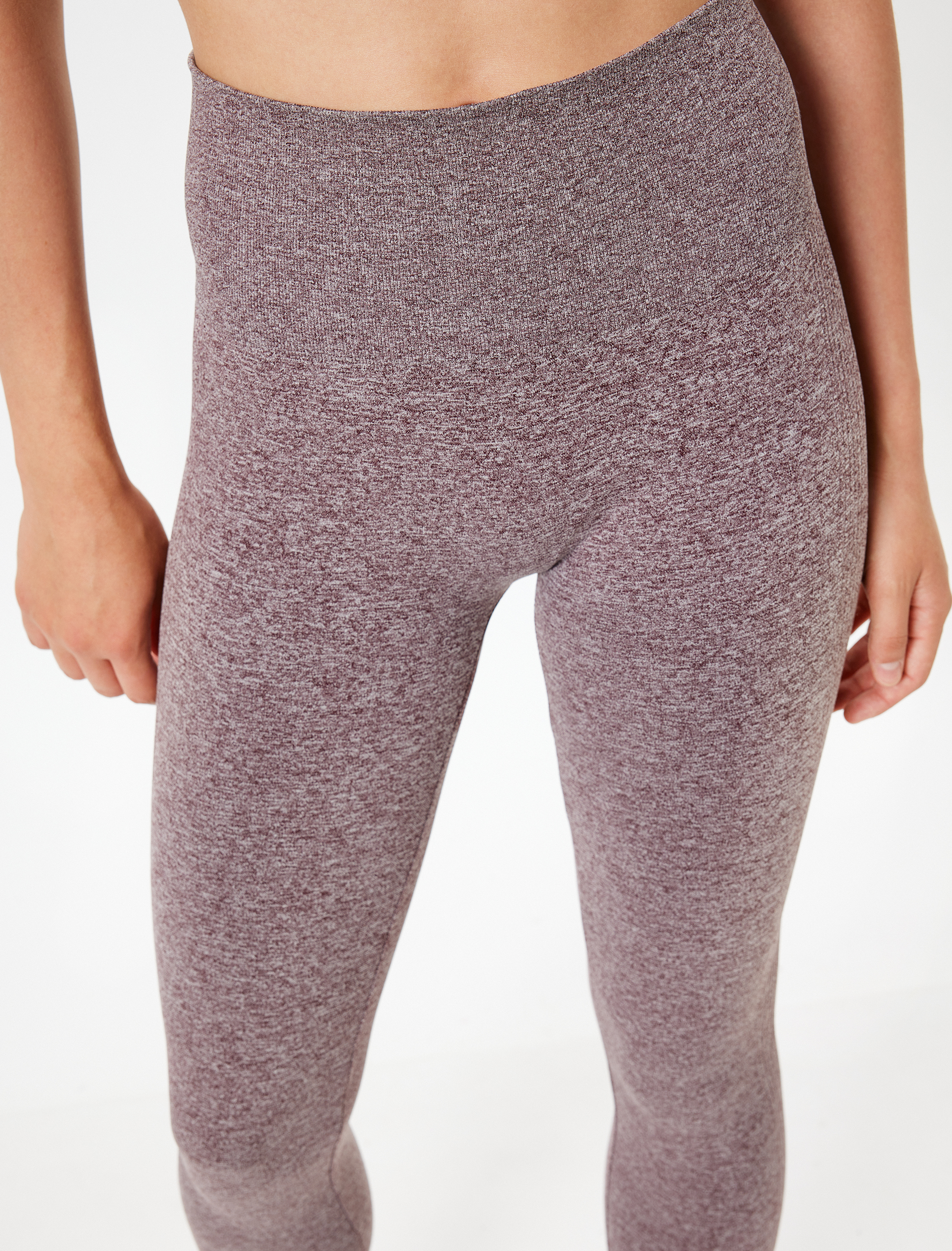   Dikişsiz Tayt Spor Yüksek Bel Tül Detaylı Kırçıllı Slim Fit