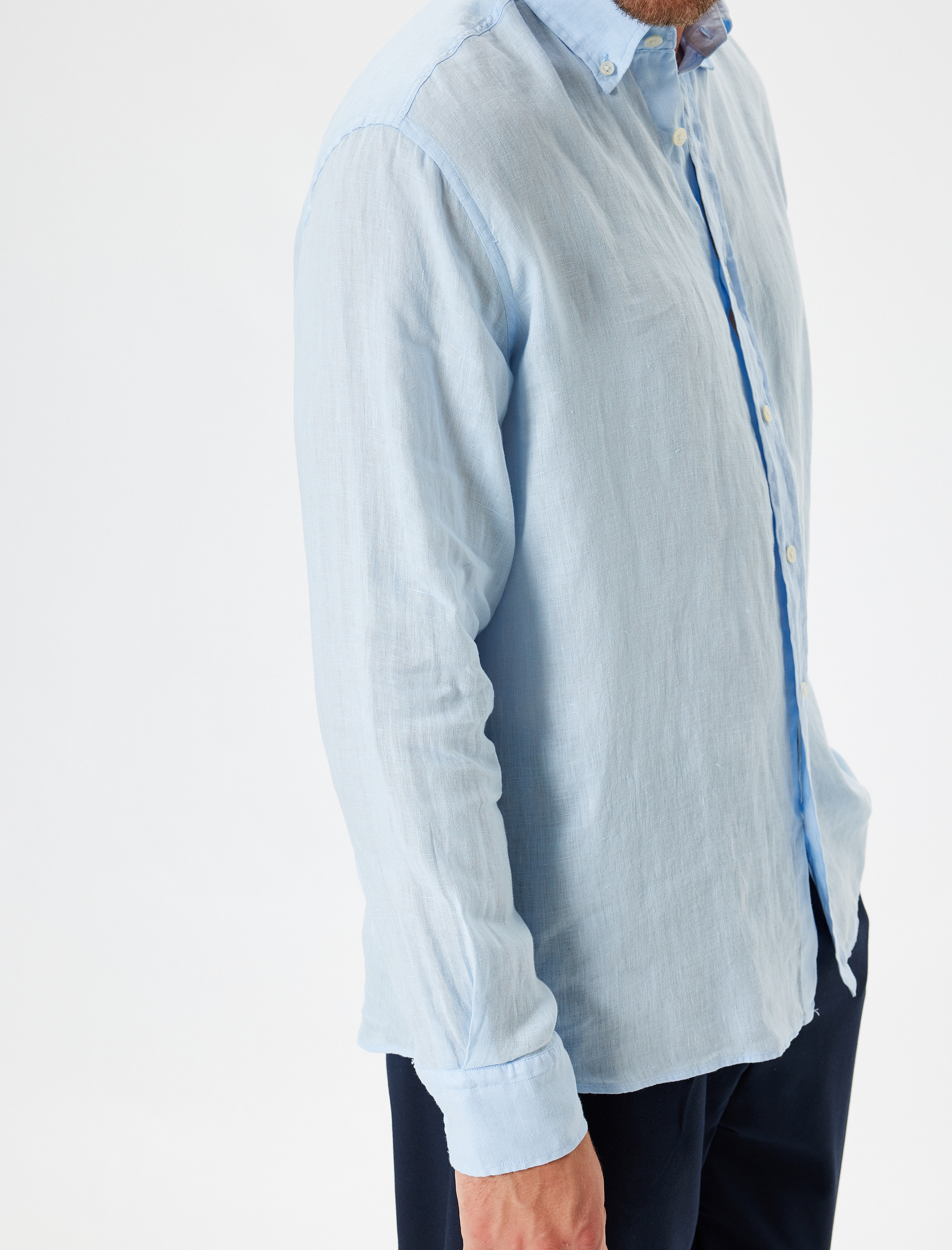   Keten Gömlek Uzun Kollu Basic Regular Fit