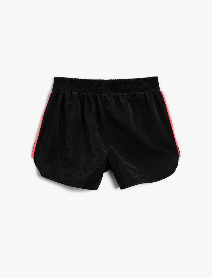 Kız Çocuk Mini Şort Şerit Detaylı Beli Lastikli