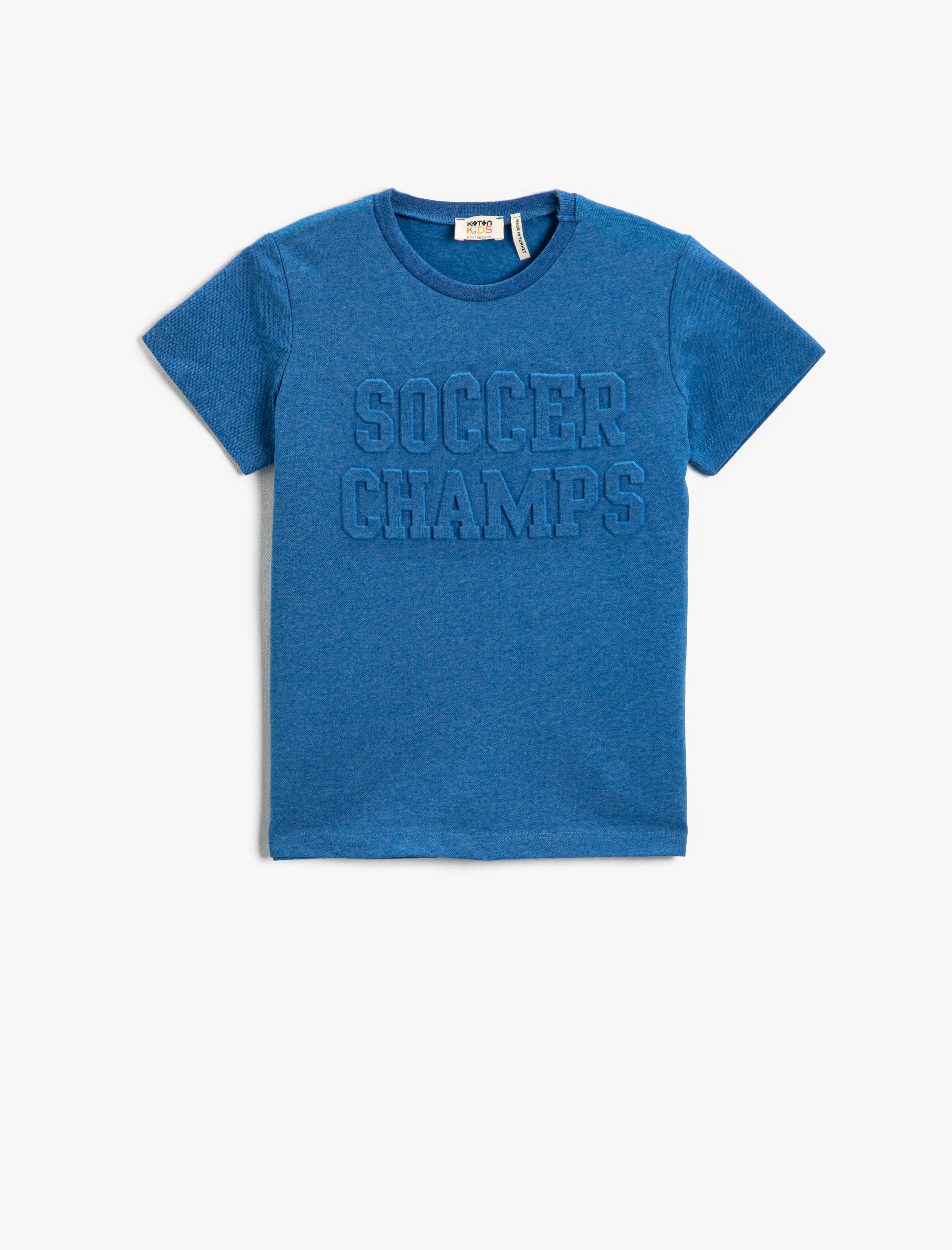  Erkek Çocuk Sloganlı Kısa Kollu Tişört Bisiklet Yaka