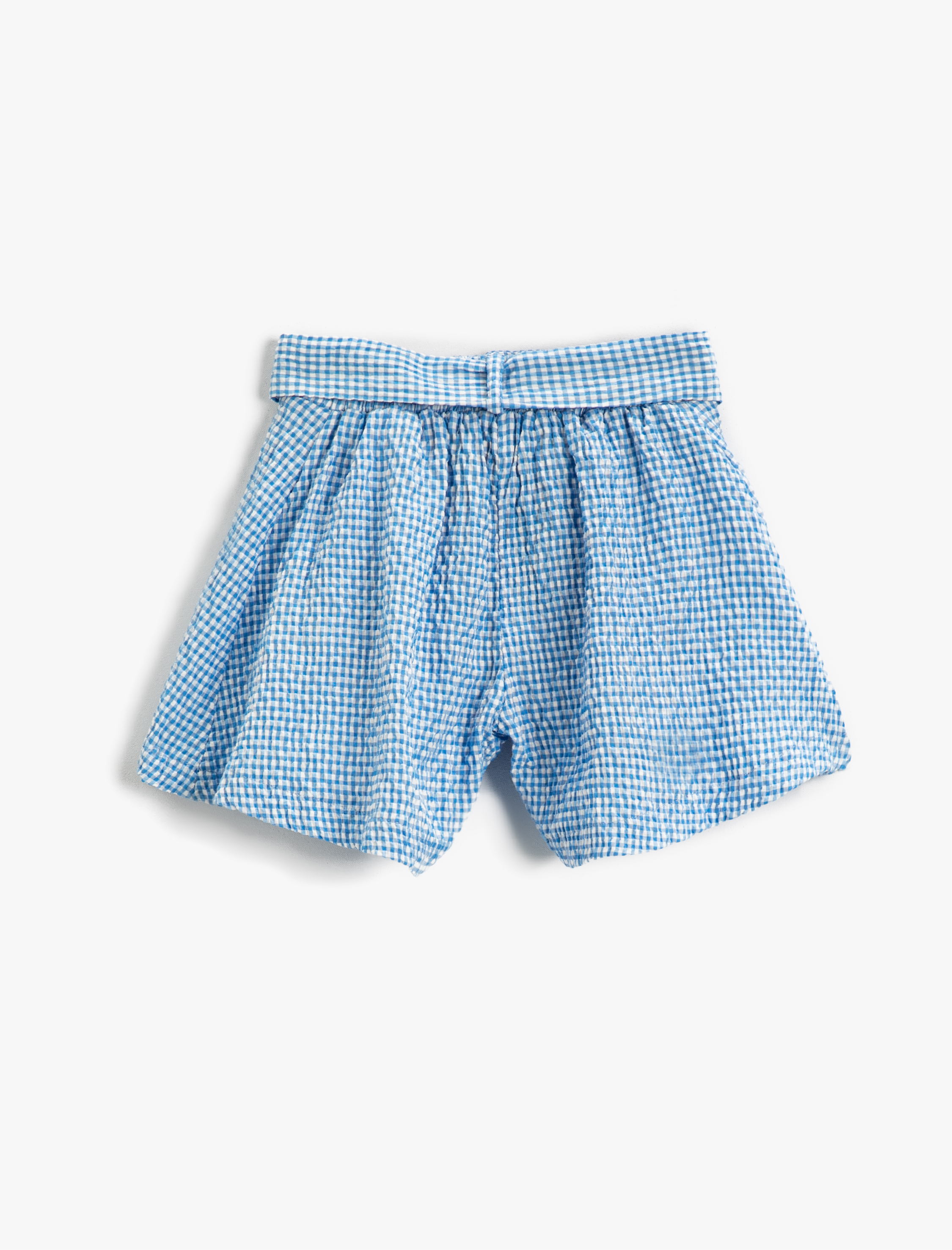  Kız Çocuk Pötikare Desenli Şort Kemerli