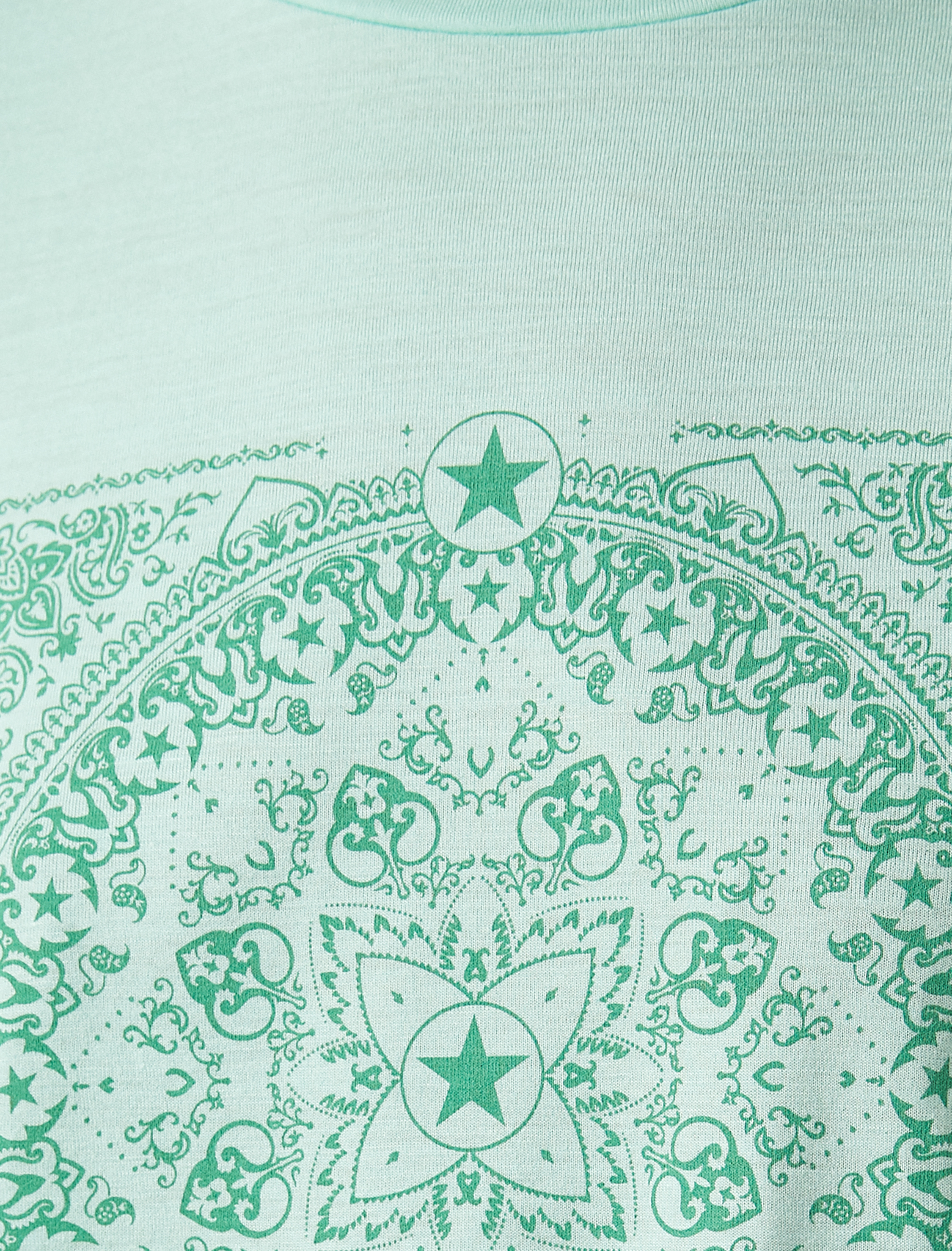   Dökümlü Baskılı Kısa Kollu Tişört Bisiklet Yaka