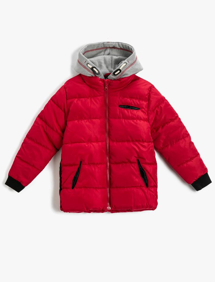 Erkek Çocuk Kapüşonlu Şişme Anorak Mont