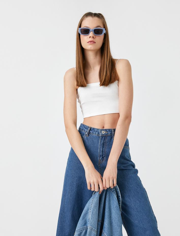  İnce Askılı Crop Atlet