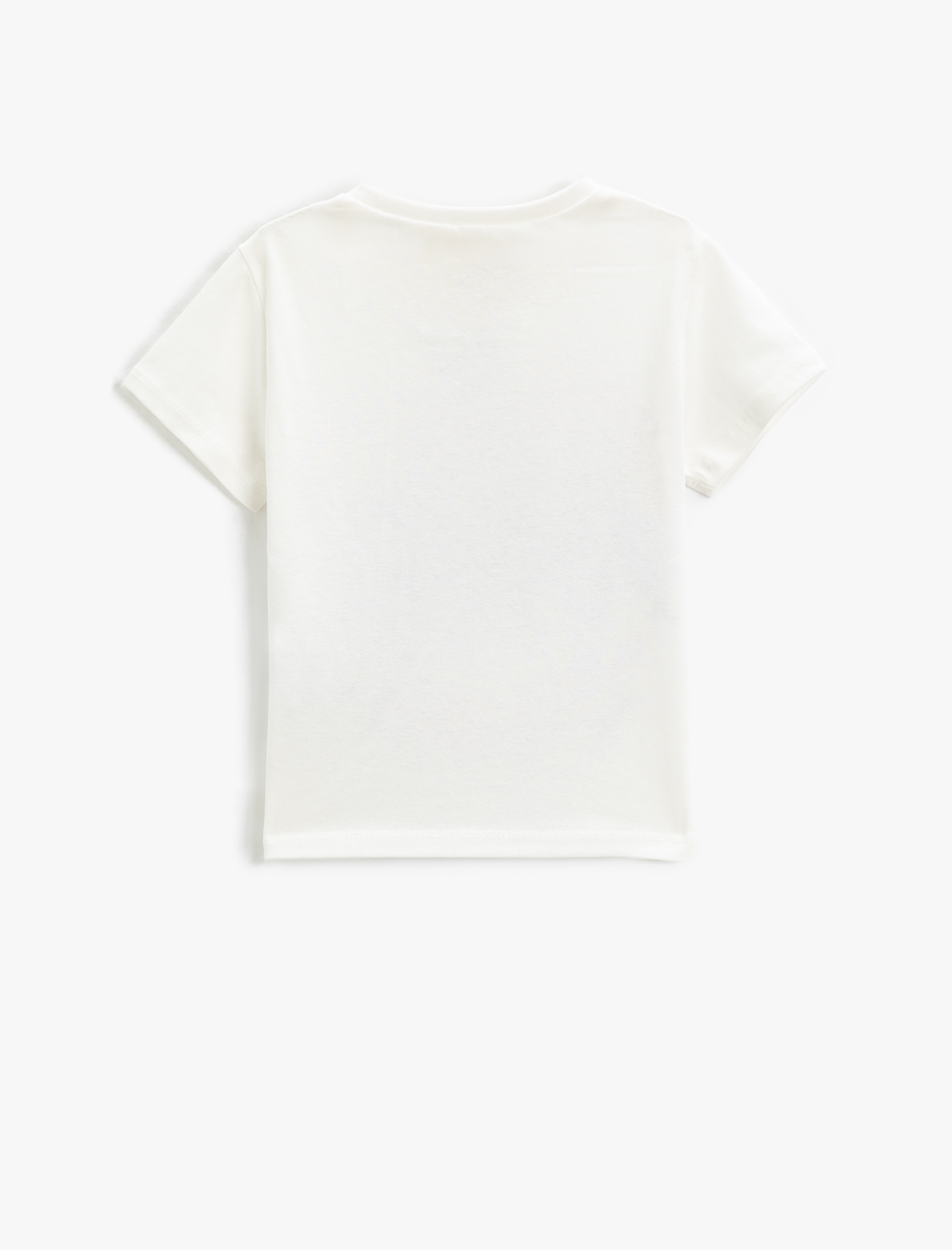  Kız Çocuk Baskılı Tişört Kısa Kollu Bisiklet Yaka