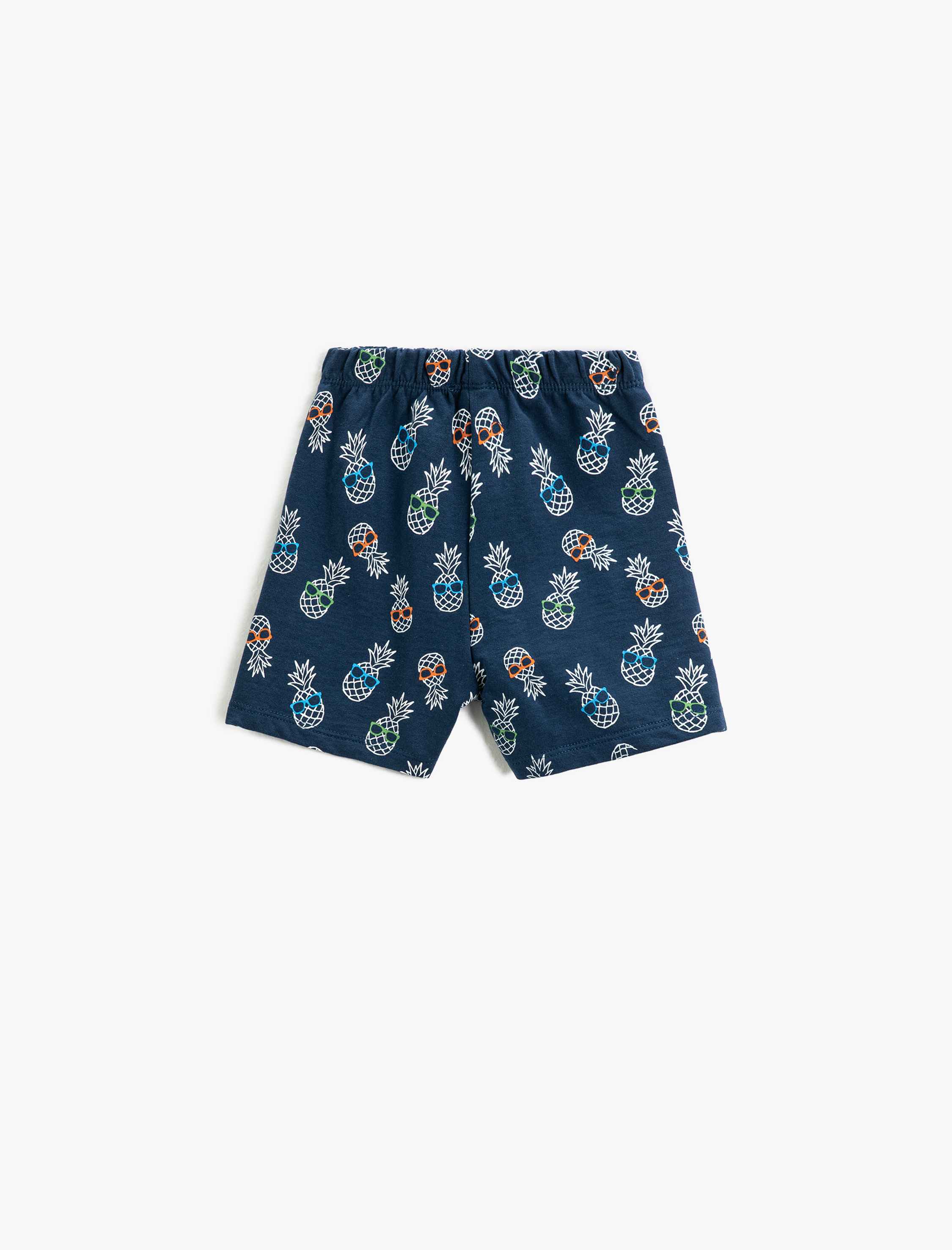  Erkek Bebek Ananas Baskılı Şort Beli Bağlamalı