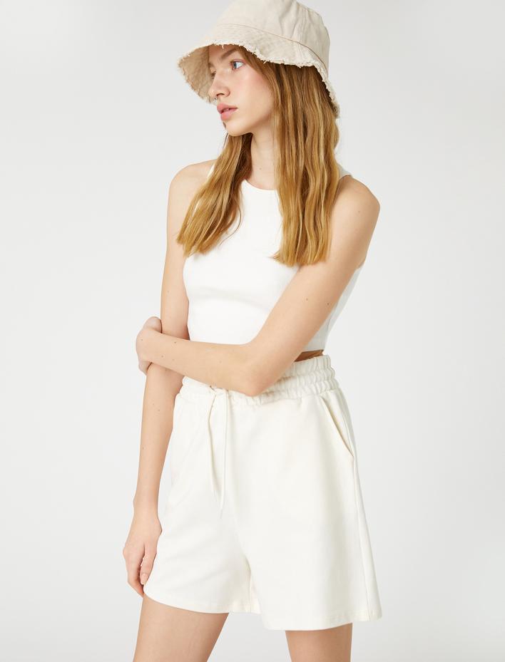  Basic Şort Beli Bağcıklı Rahat Kesim