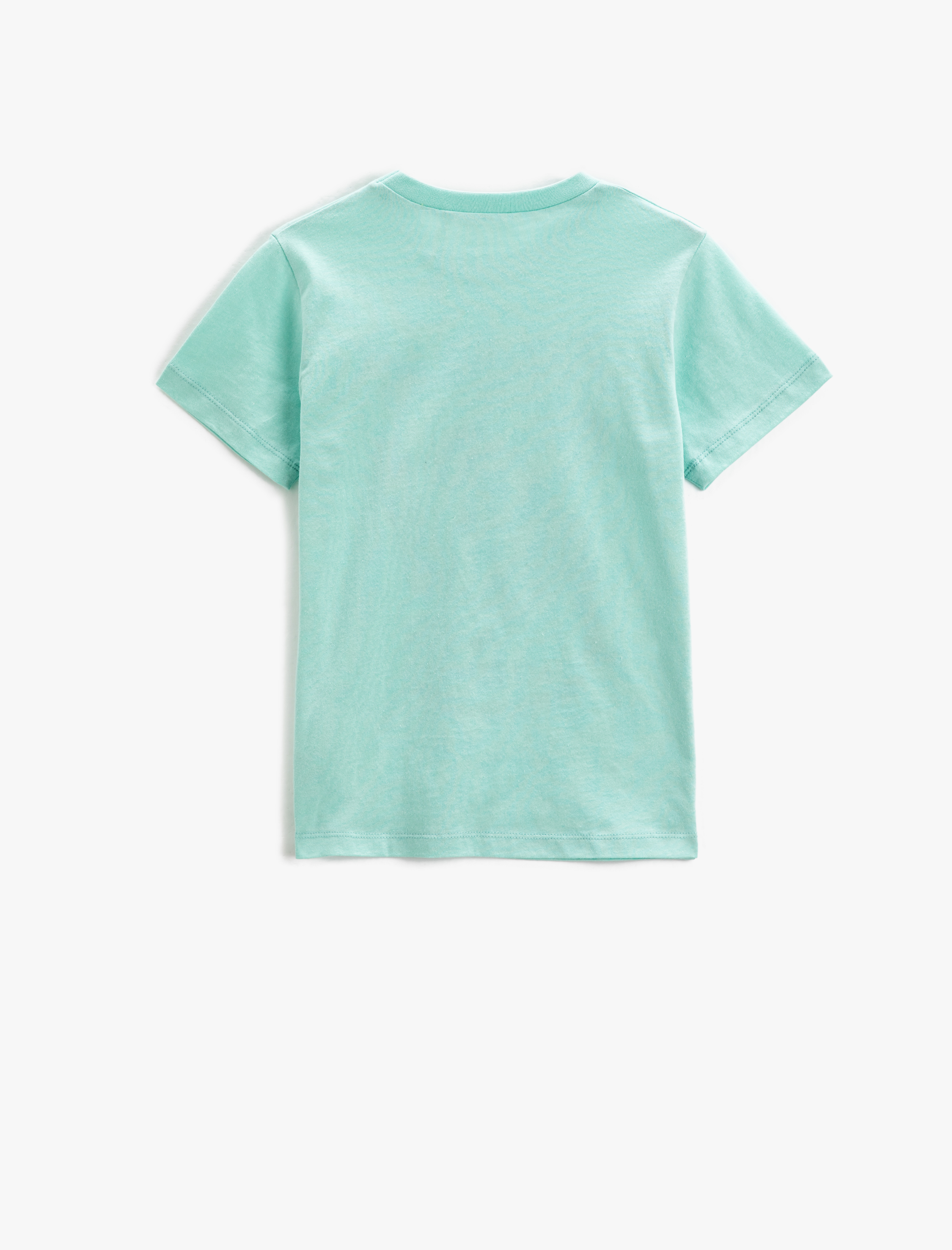  Erkek Çocuk Dinozor Baskılı Kısa Kollu Tişört Bisiklet Yaka