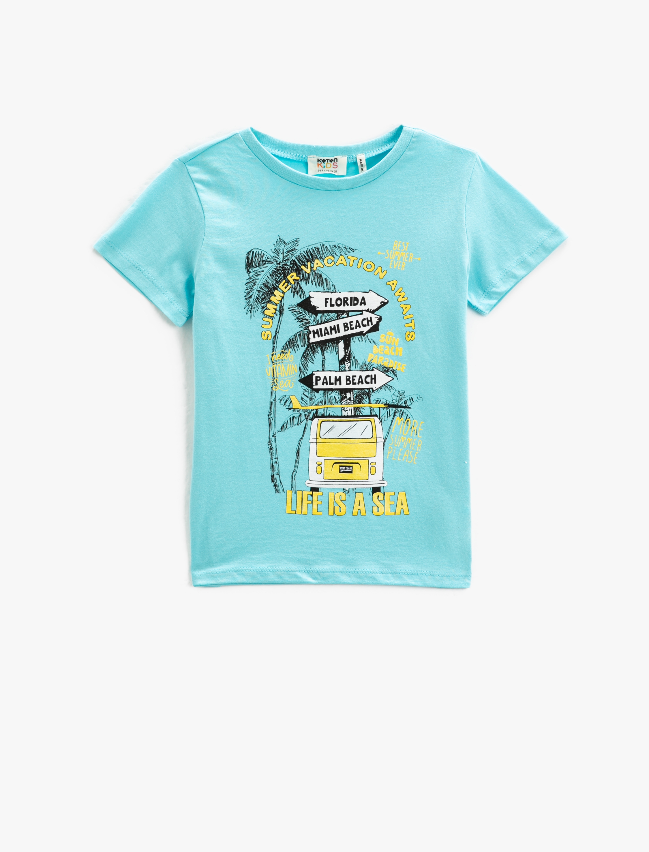  Erkek Çocuk Tişört Baskılı Kısa Kollu Bisiklet Yaka