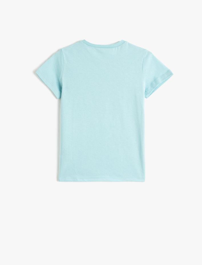 Erkek Çocuk Ananas Baskılı Tişört Kısa Kollu Bisiklet Yaka Pamuklu