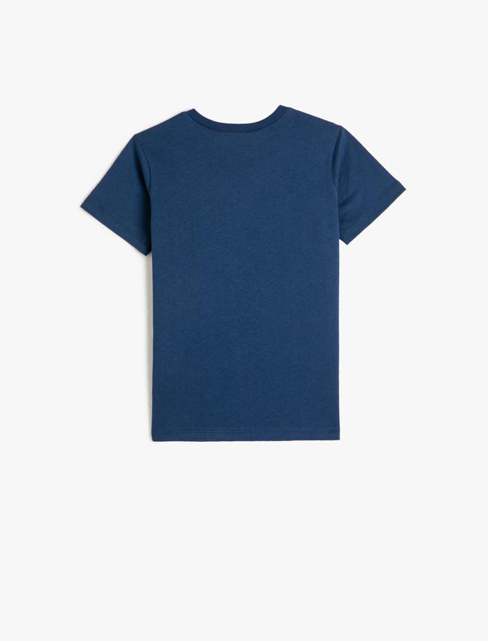 Erkek Çocuk Tişört Baskılı Kısa Kollu Bisiklet Yaka Pamuklu