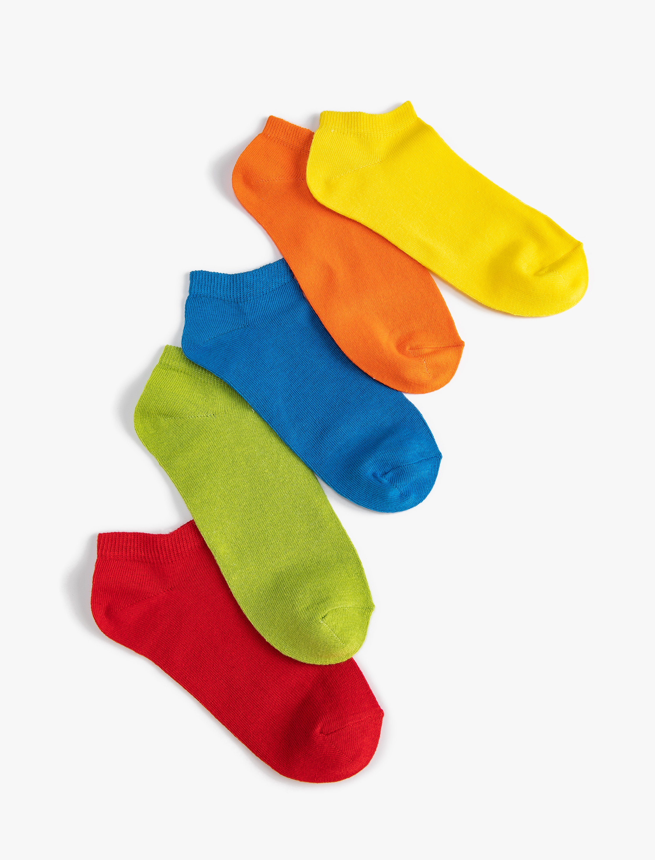  Kadın Basic 5'li Patik Çorap Seti Çok Renkli