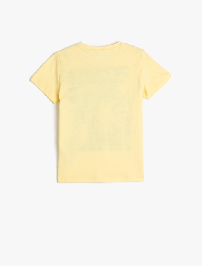 Erkek Çocuk Baskılı Kısa Kollu Tişört Bisiklet Yaka Pamuklu